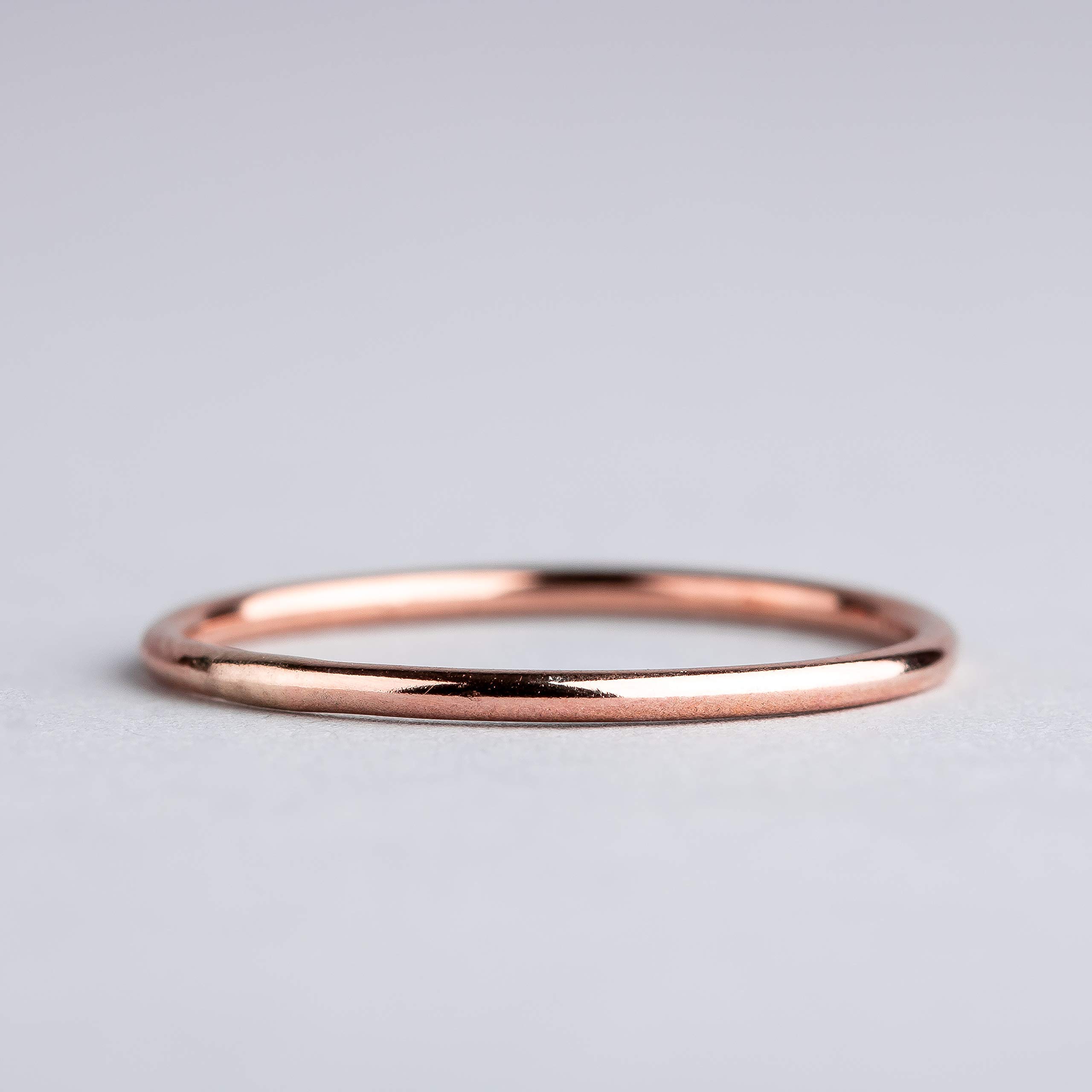 Thin Smooth Stacking 1mm Skinny Ring in Silver, Gold, or Rose Gold | Comfort Fit | Sizes 4-10 (7, 14K Rose Gold Fill)