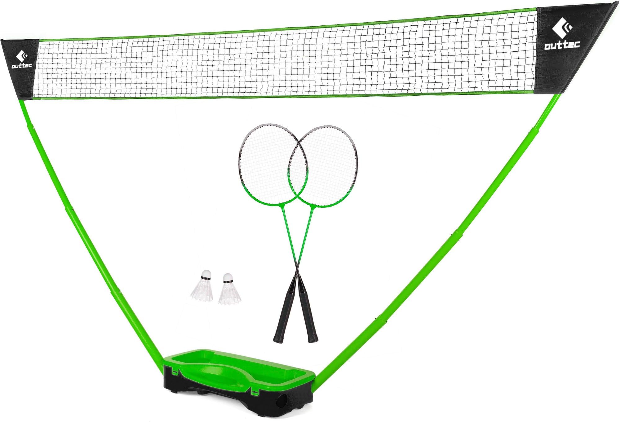 Set de Badminton - 2 Raquettes, 2 Volant Badminton, 1 Filet avec poteaux, 1 Mallette - Jeu pour Enfants et Adultes - pour extérieur, Jardin, Plage