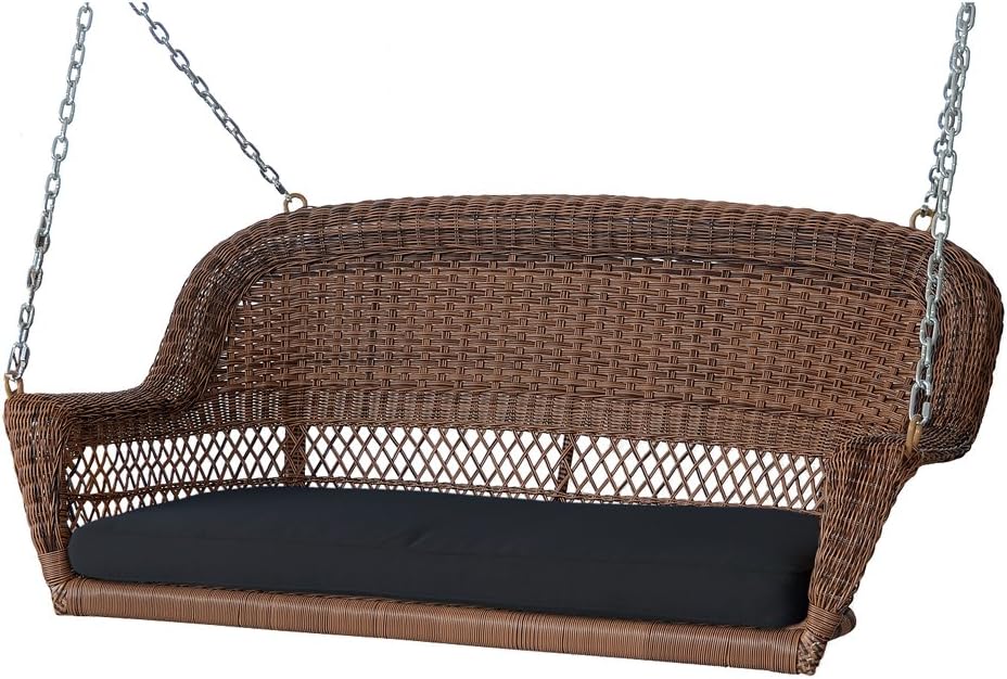 Jeco W00205S-C-FS017 Wicker Porch Swing, Honey