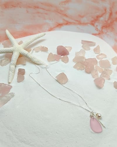 Miniatura 8 de Charming Sweet Heart Pink Blush Recycled Sea Glass Earrings with Handmade Silver Knot on Sterling Silver Hooks, Lovely Gift, by Aimee Tresor Jewelry