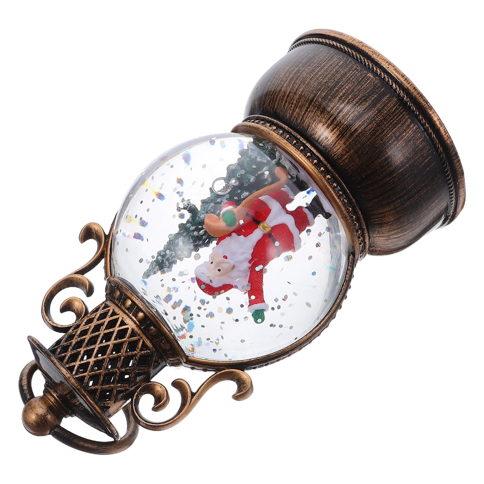 Alipis Globo di Neve Natalizio Carillon Lanterna Forma di Neve Illuminata Decorazione Musicale per Feste per Tavoli e Caminetti