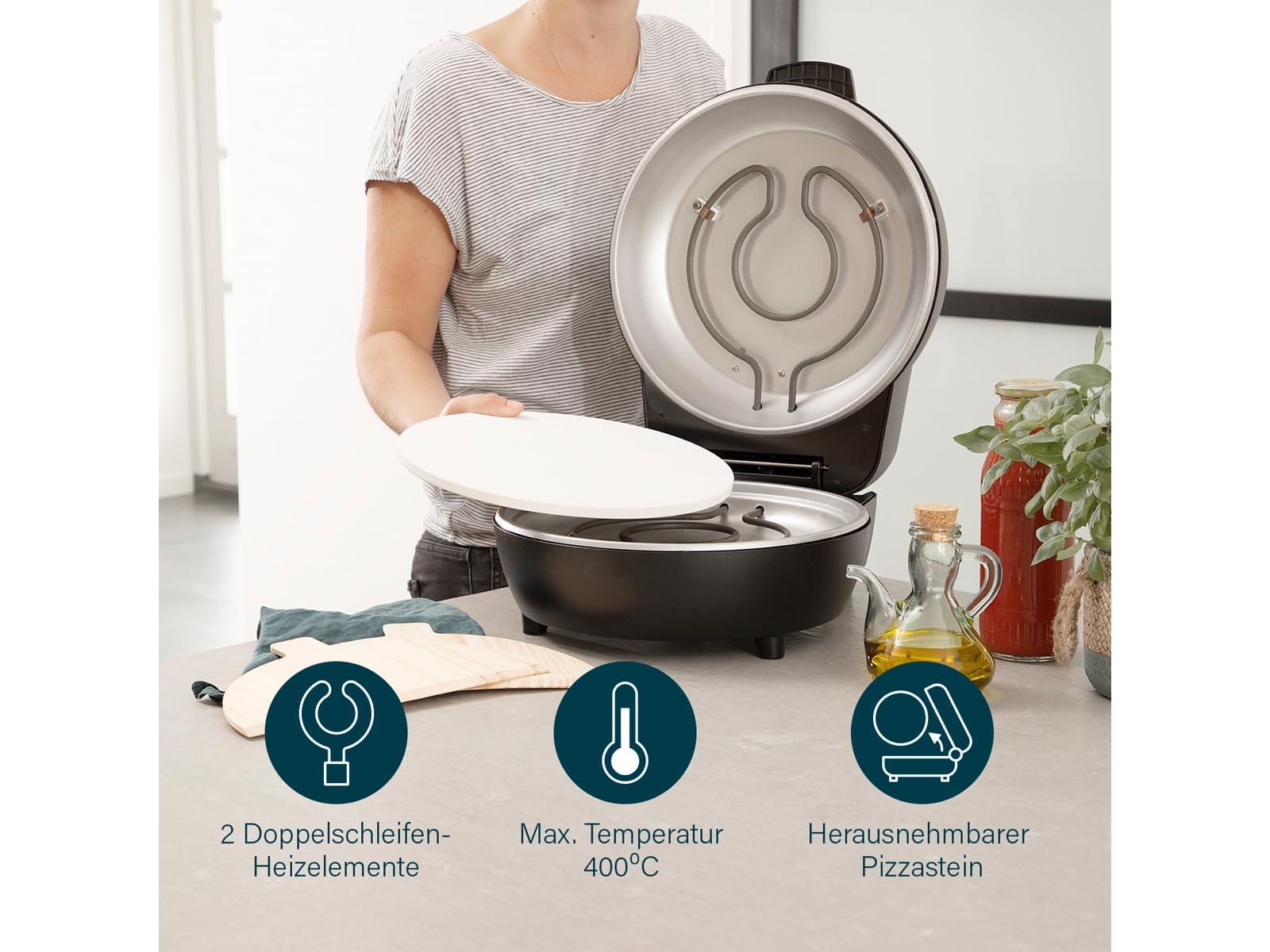 Princess Oven Pro Lampa Kontrolna Do Pieca Do Pizzy, Funkcja Timera, Obudowa Cool-Touch