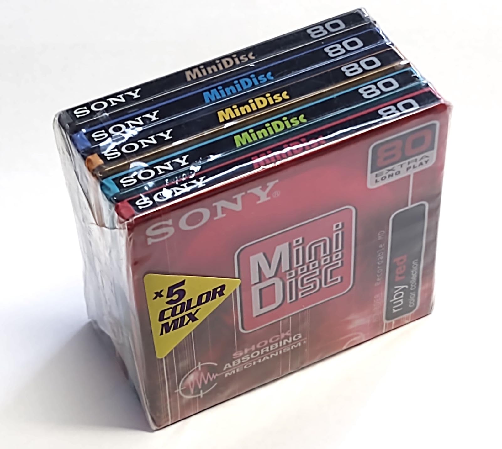 Sony 5MDW80PR Mini-Disk, 80 Minuten, 5 Stück