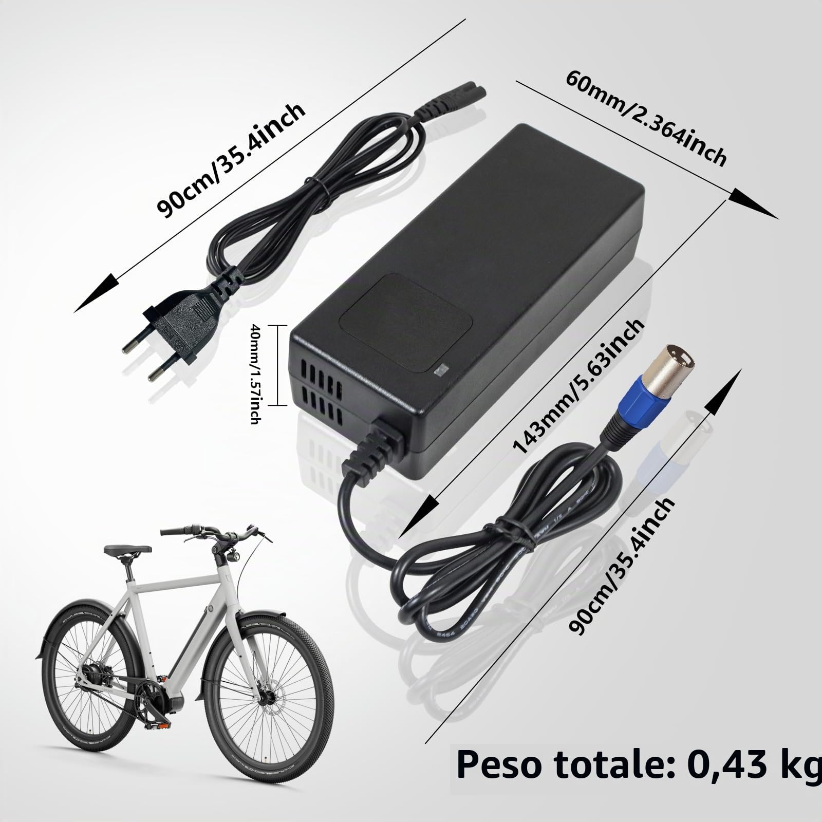 Caricabatterie Batteria agli ioni di litio 24 V, per sedia a rotelle elettrica, scooter elettrico, bici elettrica, 29,4 V, 4 A, adattatore di alimentazione Rapid Charger Fan Cooling Connettore XLR