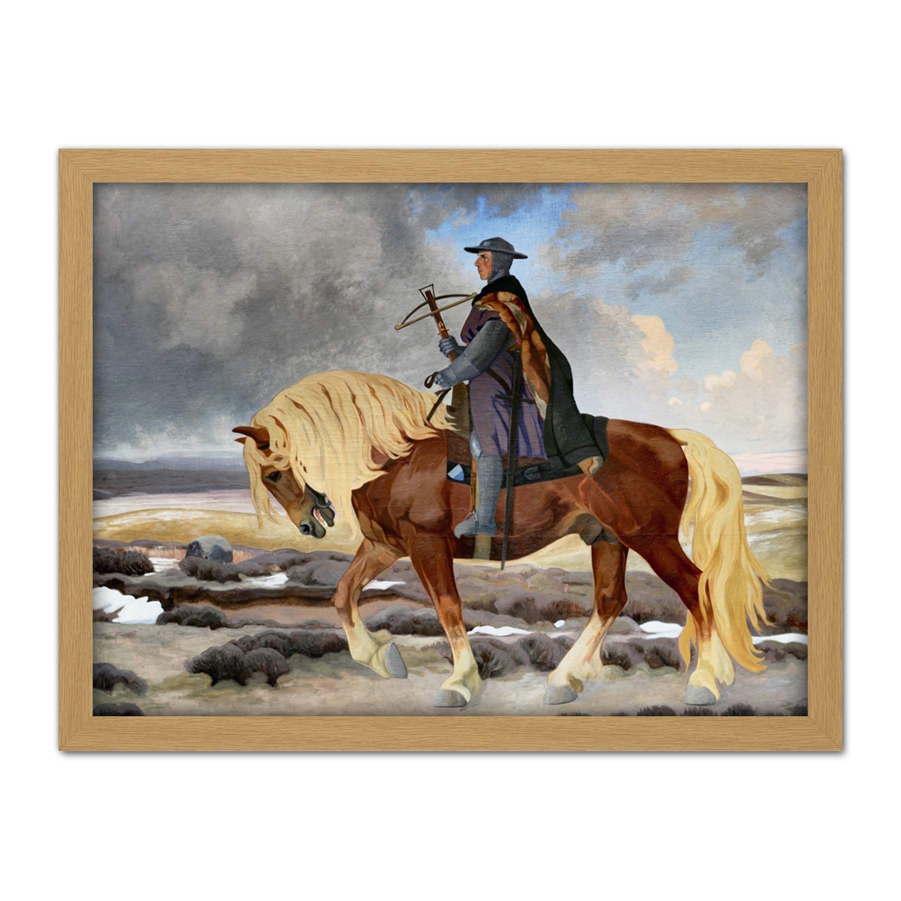 Artery8 Slott Moller Niels Ebbesen Horse Danish Painting Artwork Framed Wall Art Print 18X24 Inch