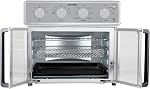 Kalorik MAXX Analogique Air Fryer Oven, 26 Quart 9-in-1 Grille-pain de comptoir Four et sans huile Air Fryer Combo - Fry, Bake, Roast, Rotisserie, & Plus - 7 Accessoires faciles à nettoyer, 1700W, Acier inoxydable