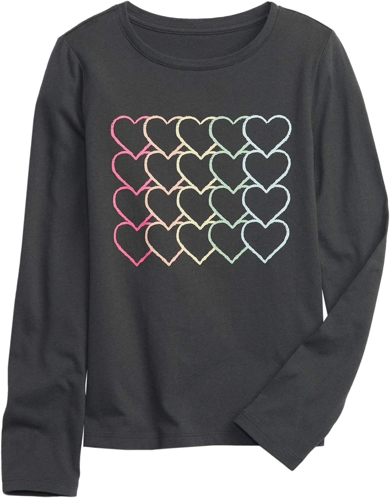 GAPGirls Long Sleeve Graphic T-Shirt Fashion t Shirts, Cast Iron 12, Large US