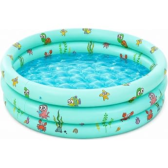 Paddling Pool for Children Children's Pool Square Paddling Pool Deep Dive 100 x 35 cm Pool for Summer Beach Garden Water Fun