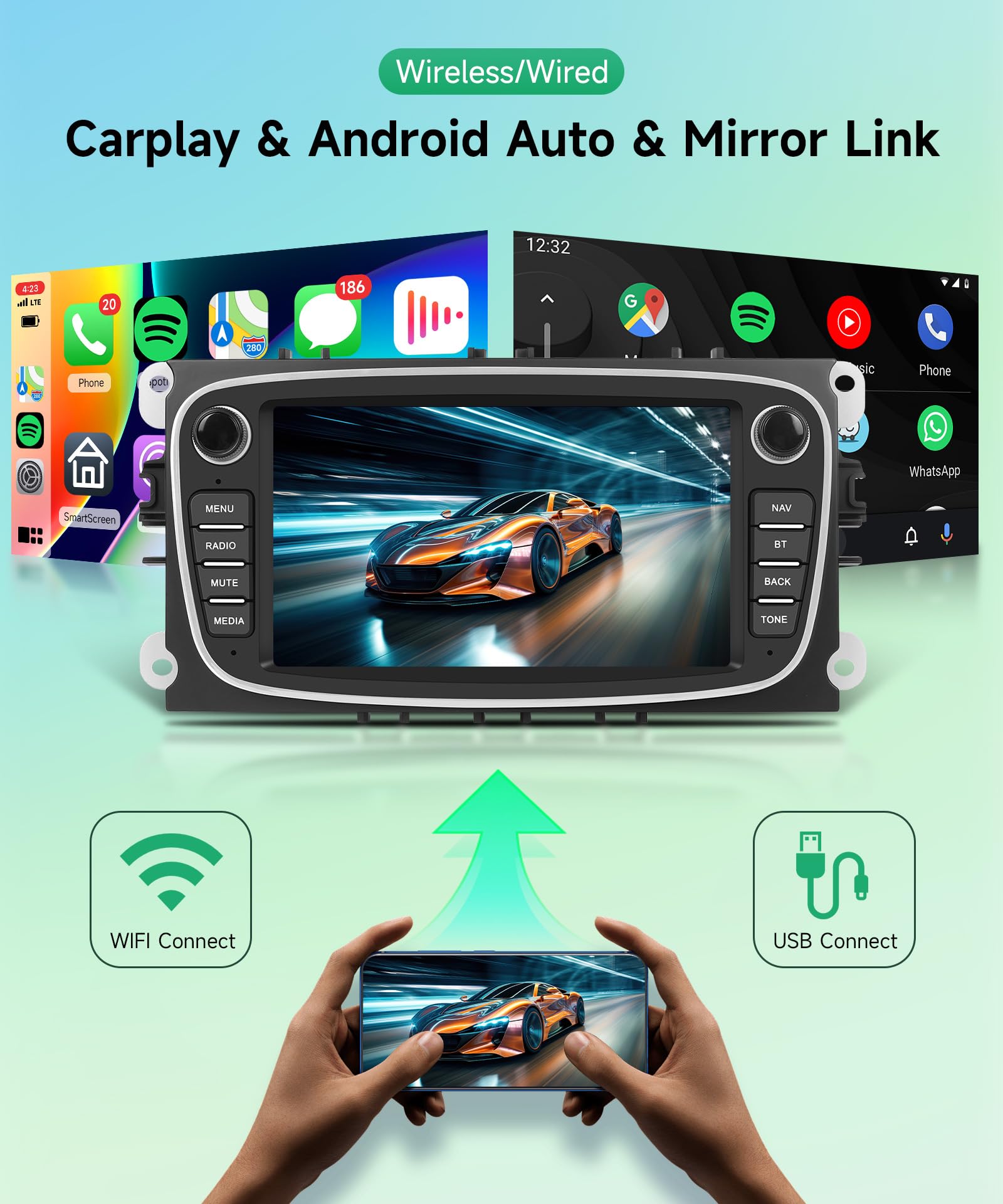 ディスプレイオーディオ 10.1インチ androidシステム 4+64GB カー 