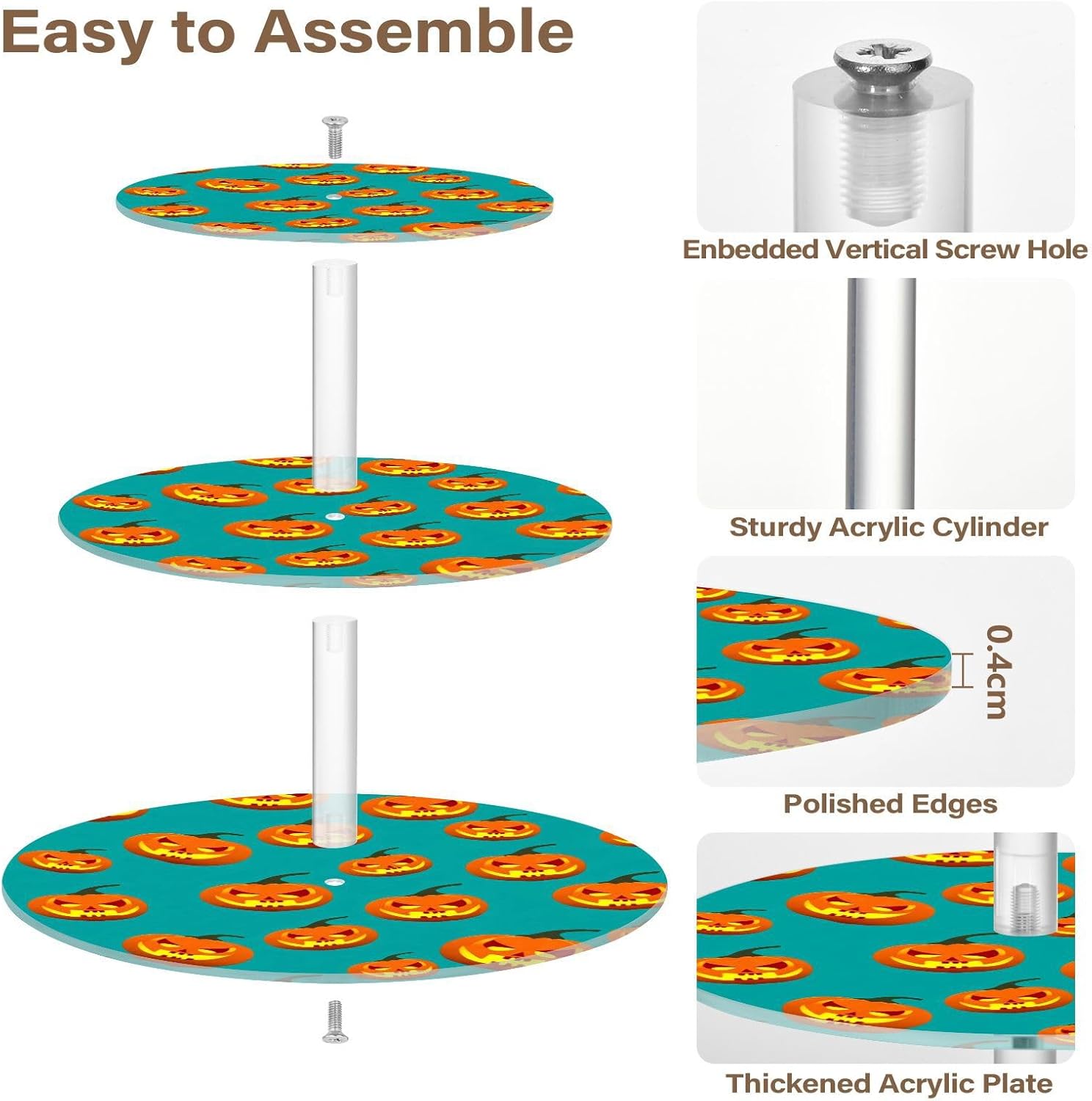 3 Tier Acrylic Cupcake Stand, Cupcake Stand for 34 Cupcakes for Weddings,Christmas,Holidays,Parties,Birthday,Printed Cupcake Tower 23300993