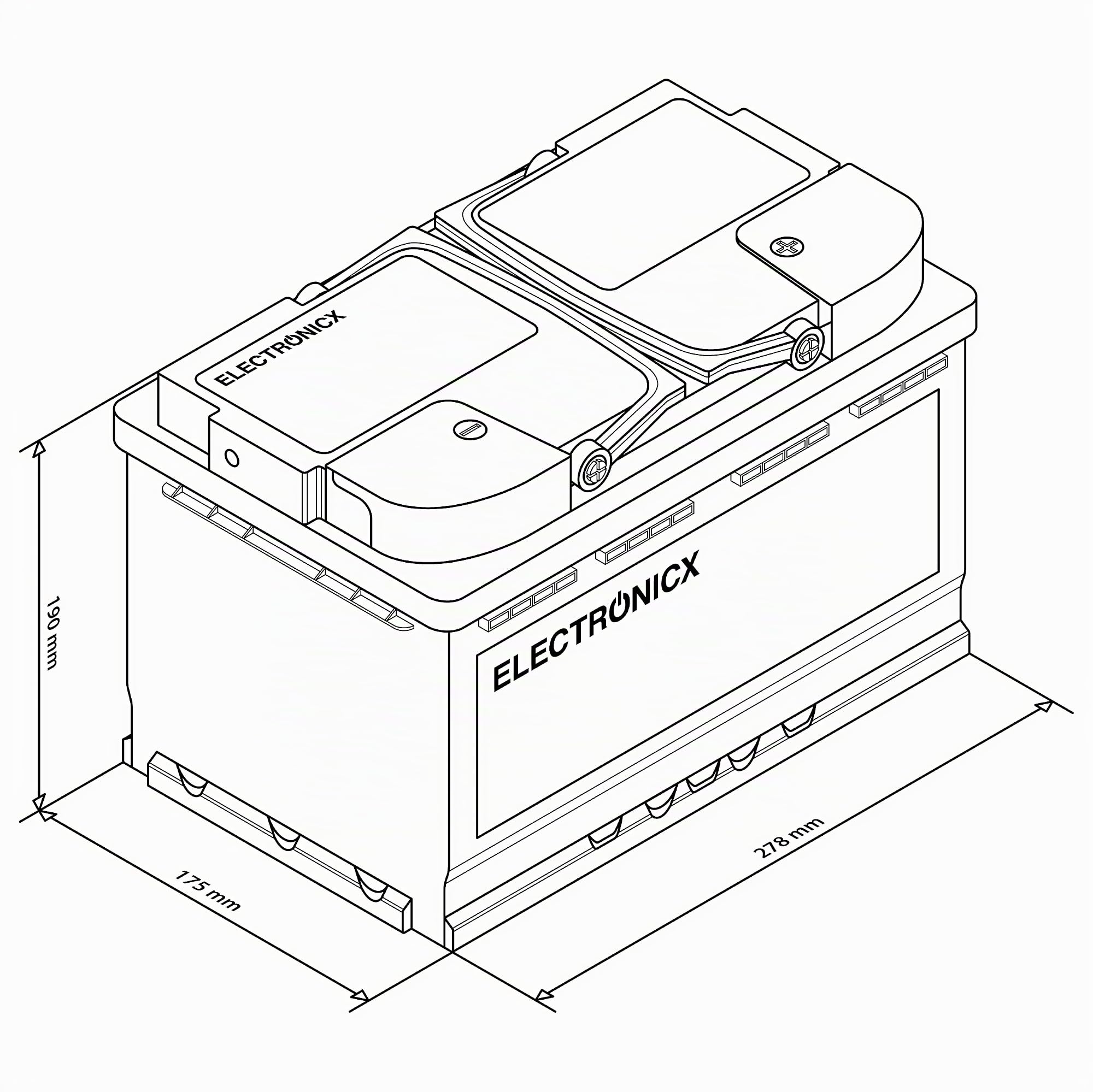 Electronicx Mobile Edition batteria AGM 100 AH 12V batteria di alimentazione per il tempo libero