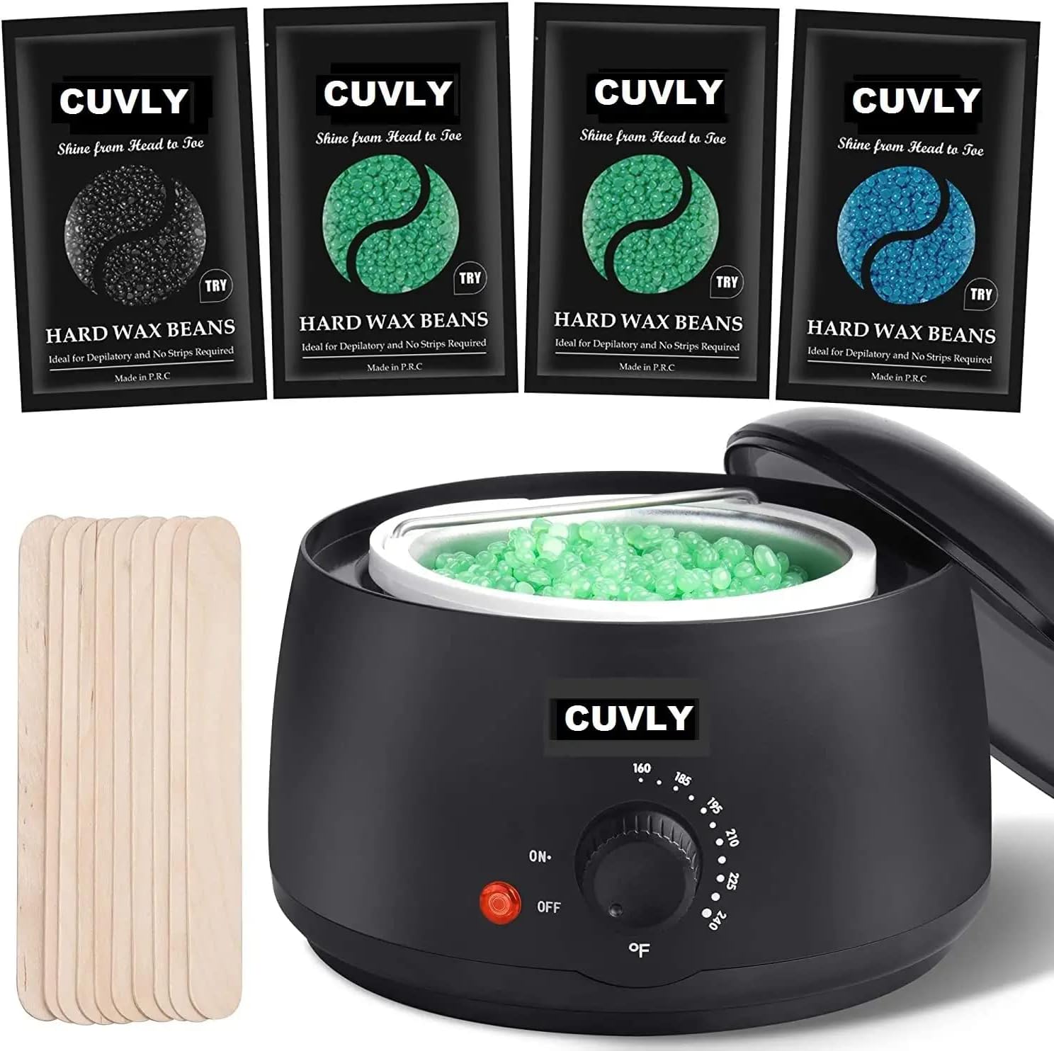 Waxing Kit Combo Wax Machine Wax Heater Warmer Hot Wax Heater with Hair Removal Wax Beans(100 g) Waxing Combo Heater | Hair Removal Waxing Kit Women (OffWhite colour)