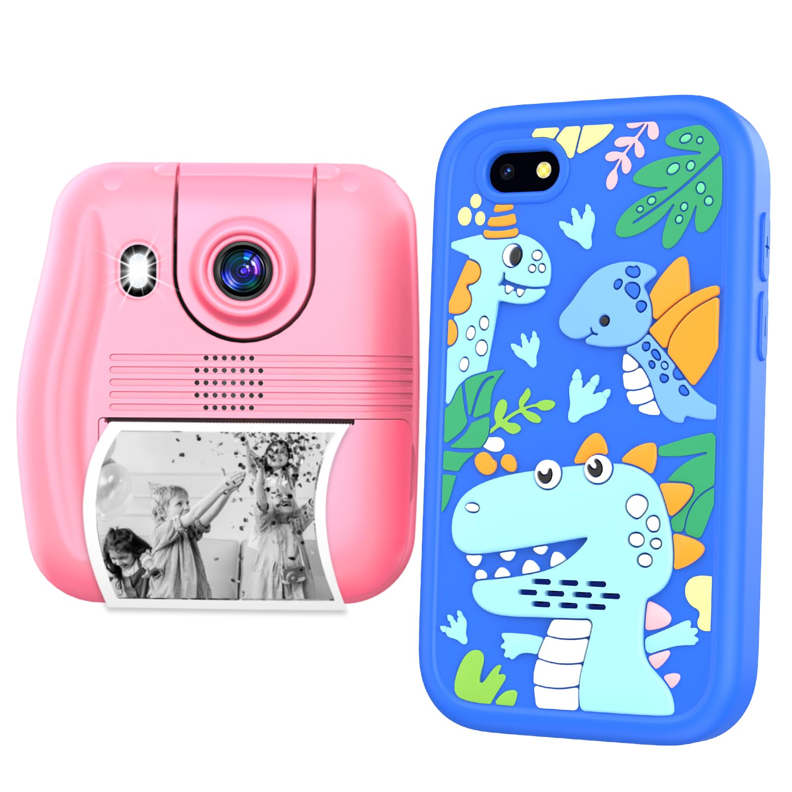 Nikuku Kids Smart Phone for Boys, Instant Print Camera for Kids 1080P Digital Camera