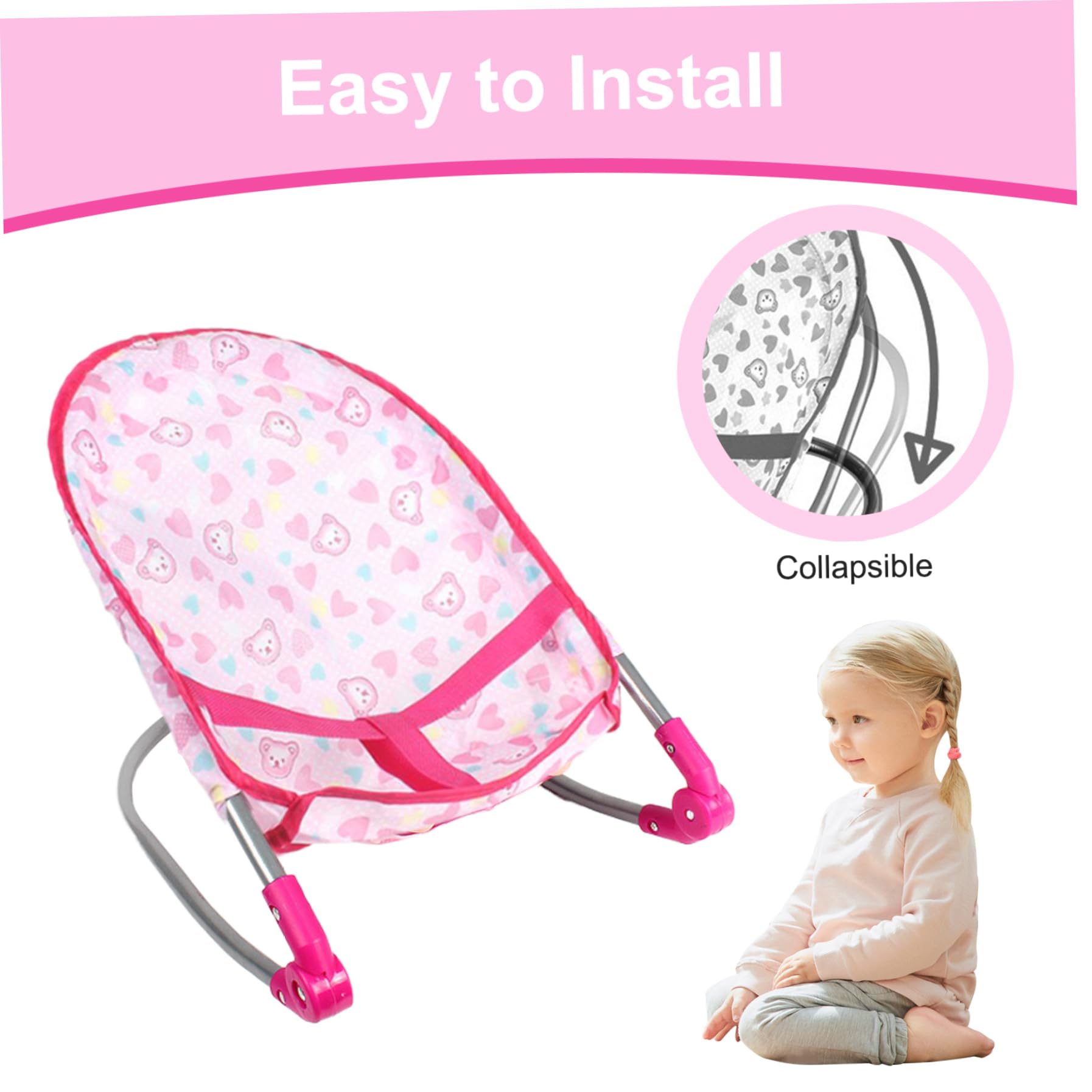 Siège Auto Pliable Pour Poupée - Jouet Fille 4 Ans+, Imitation Réaliste
