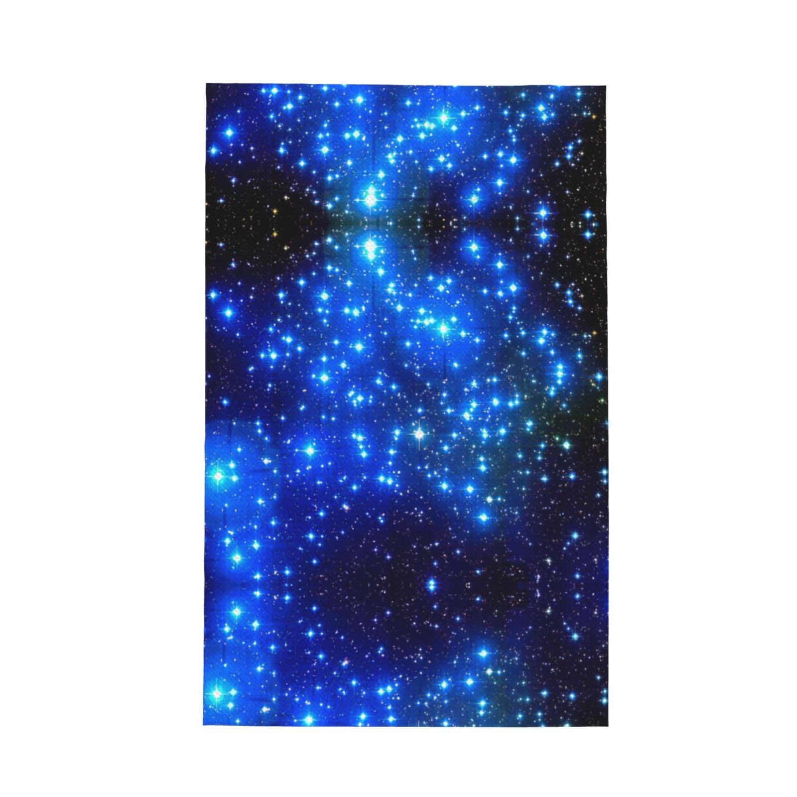 Uusnwaa Blue Shining Stars Printed Waffle Microfiber Kitchen Towels