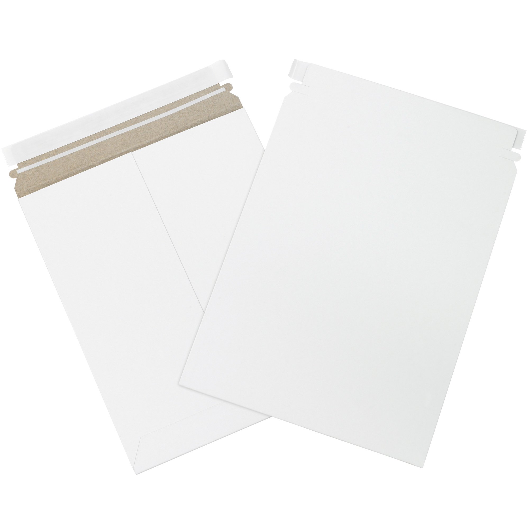 Aviditi9 3/4 x 12 1/4" Stayflats Brand Rigid Flat Mailers, White (Pack of 25) Photo Document Mailers, Peel & Seal Closure, Tear Strip Easy Opening.