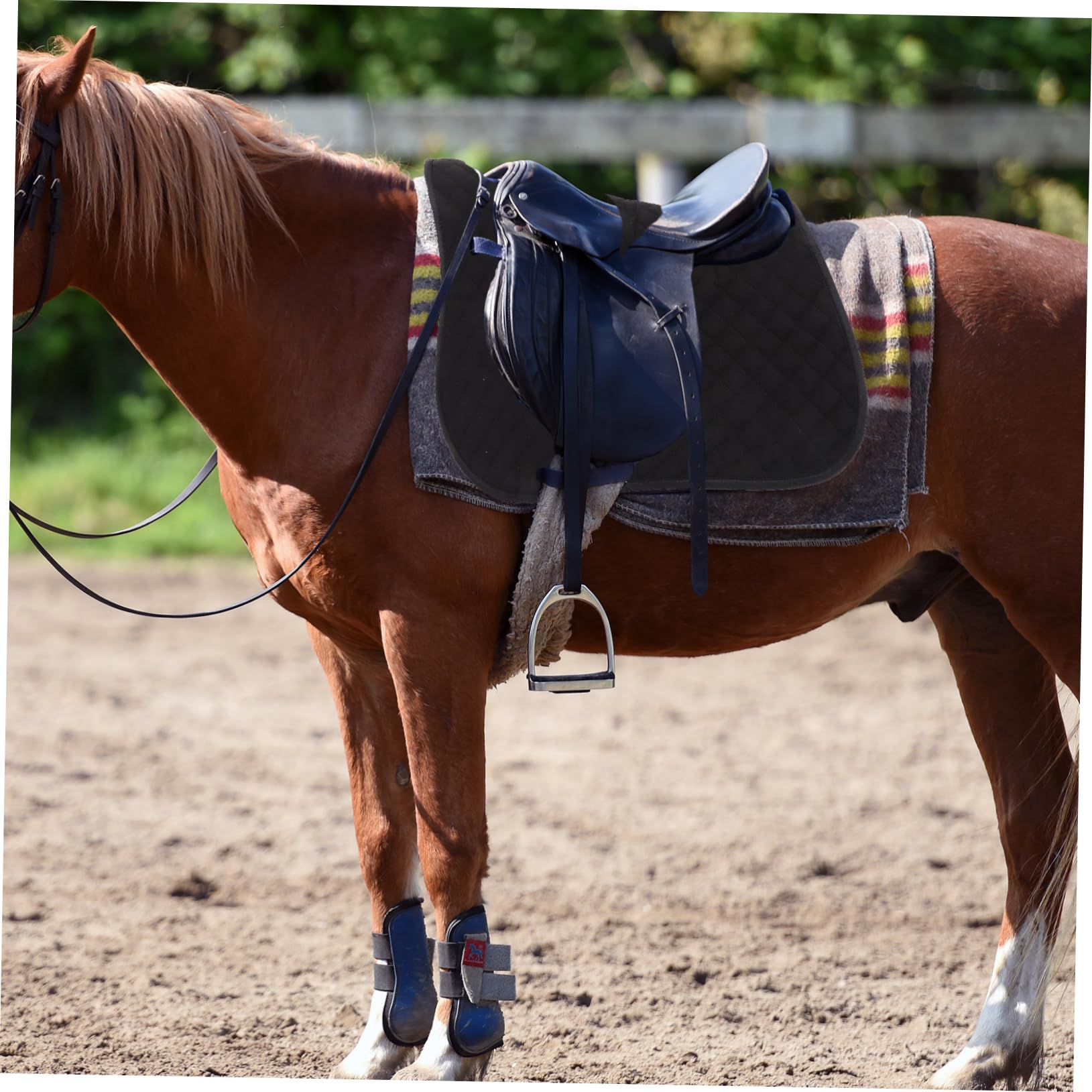 Cojín Negro Silla de Montar Antideslizante para Caballo