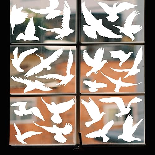 Miniatura 8 de 37 calcomanías anticolisión para ventana, para pájaros, calcomanías de ventana de KOCOVIMI para ataques de pájaros, evita que los pájaros vuelen a
