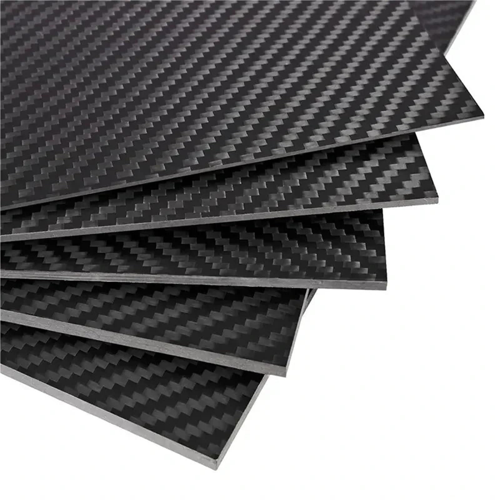 płyty z włókna węglowego, Arkusz z włókna węglowego 3K 200x250mm do modelarstwa i projektów DIY Grubość 0,5-5,0mm(3.0mm Twill Matte)