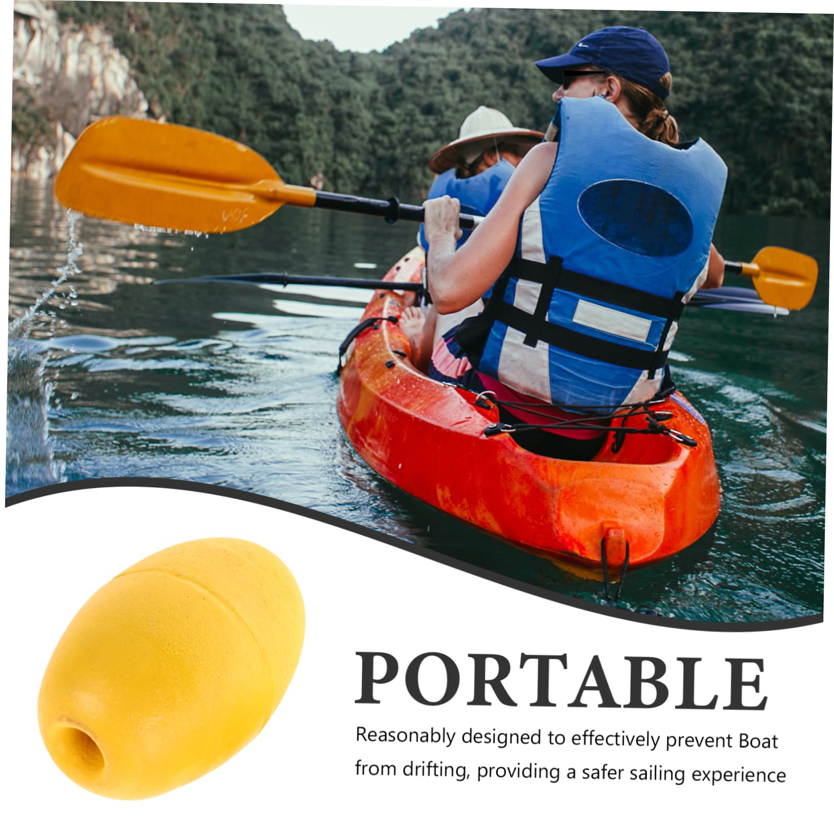2 Pz Galleggiante del Kayak Pontile Galleggiante La Corda Galleggia La Boa Marina Galleggia Galleggiante da Pesca Elettronico Tirare La Boa Boe per Granchi Ragazzo Yellow PVC