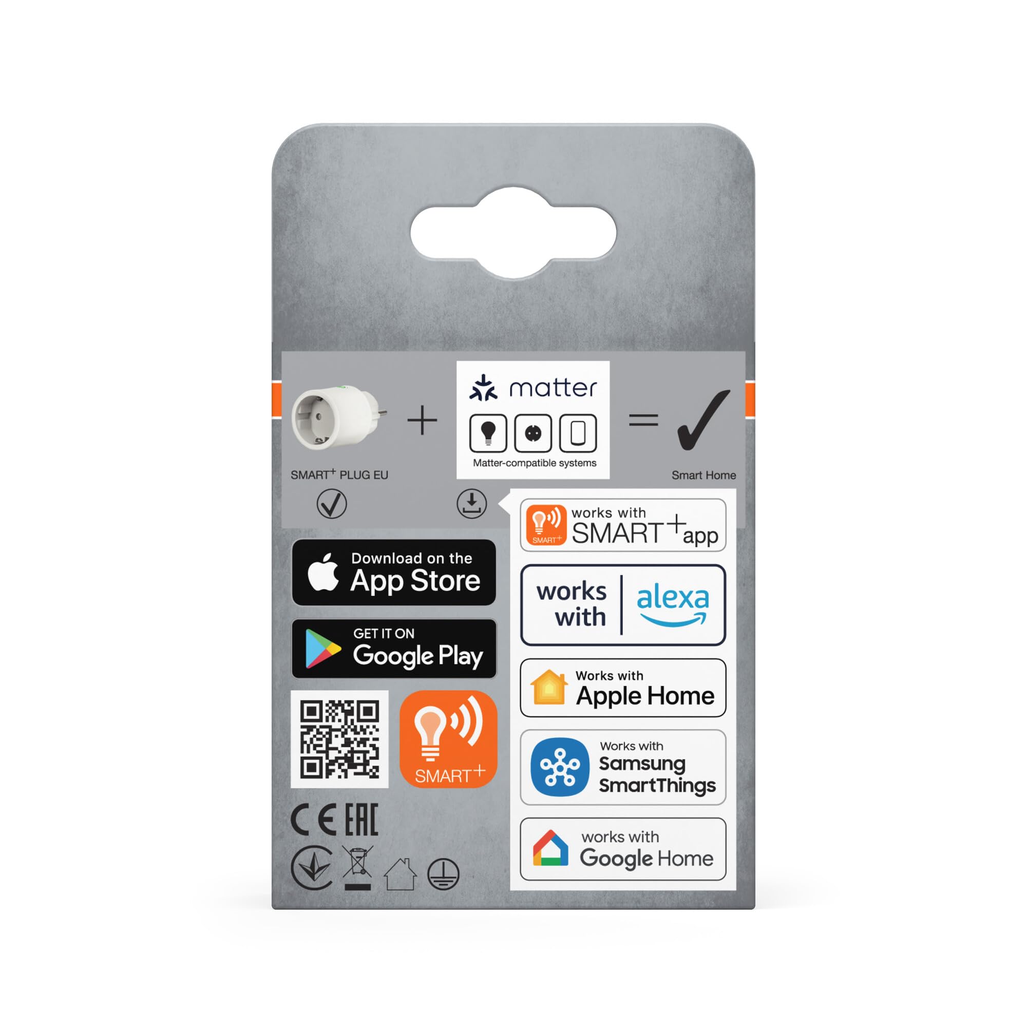 OSRAM SMART+ WiFi Matter Plug EU Steckdose, 2300W, 10A, IP20, weiß, Alexa, Google Home, Apple HomeKit