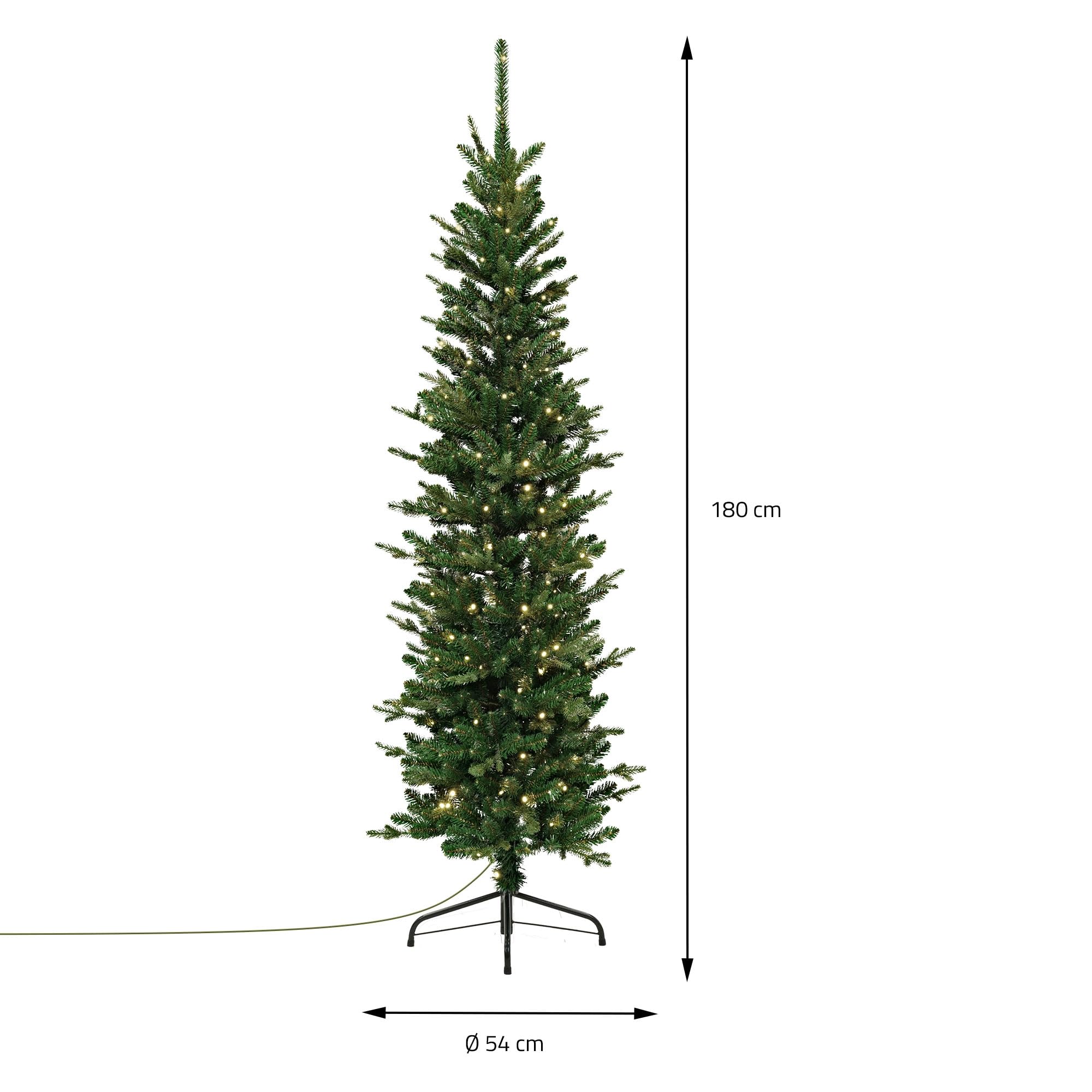 ECD Germany Sztuczna Choinka Bozonarodzeniowa 180 cm z Swiecaca Girlanda