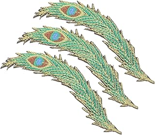 SEWACC 3 Pçs Chapéu De Pavão Decoração Remendos De Jaqueta Jeans Remendos De Casaco Delicados Kits De Bordados Crewel Para Adultos Remendos De Roupas Ferro No Remendo Banner Acessórios