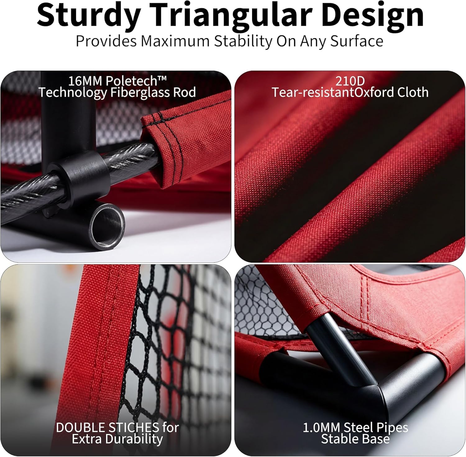 Filet de Golf 304×213×91cm Rouge, Kit Complet avec Tube en Fer et Filet en Polyester, Filet d’Entraînement de Frappe pour Jardin, Intérieur et Extérieur