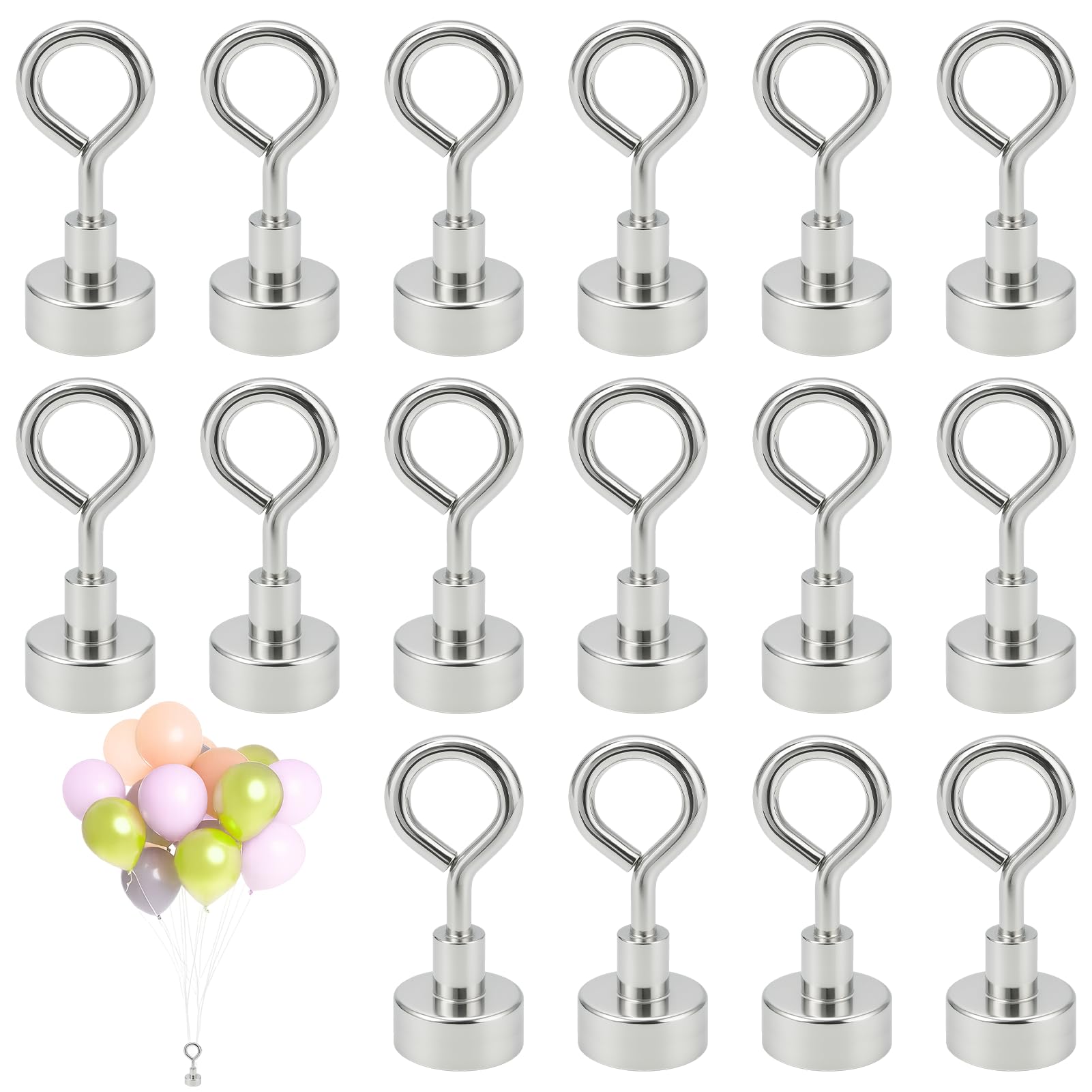 16 Pcs Strong Magnet Reusable Balloon String And Weights, Heavy Duty Magnetic Balloon Holders & Helium Balloon Weights For Birthday, Wedding, Party Decorations (Holds 2kg)