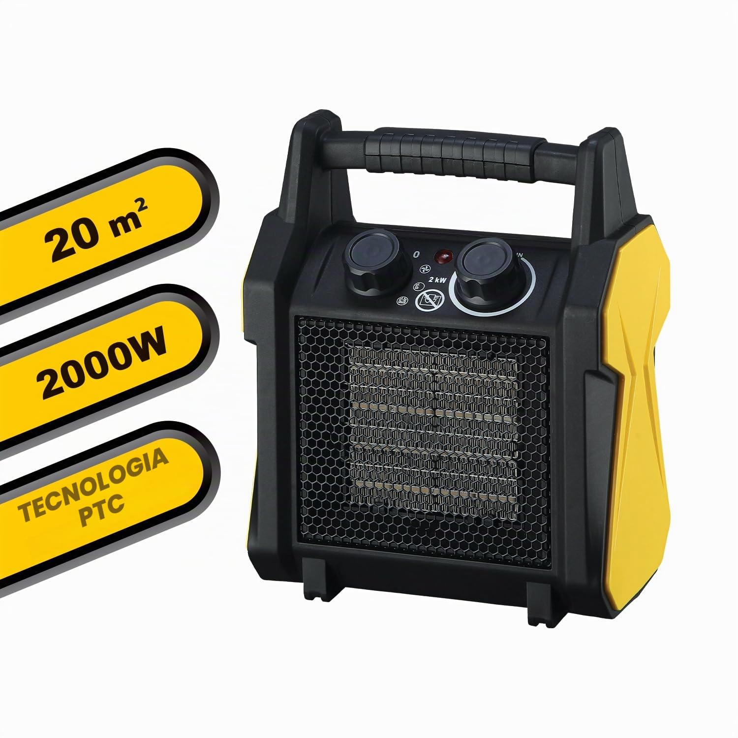 Stak Generatore d’Aria Calda 5kW – Riscaldatore Ceramico Portatile con Ventola, 2 Velocità, Termostato di Sicurezza – Asciuga Intonaci e riscalda