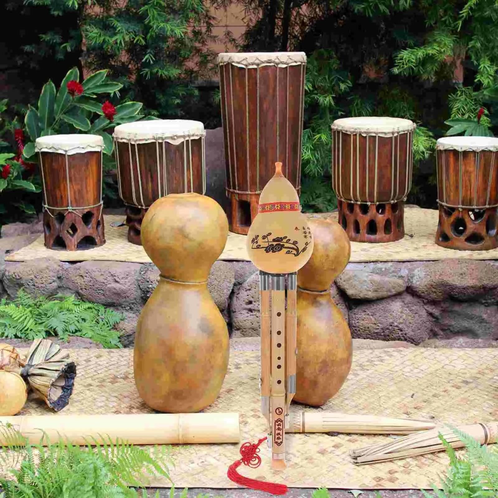 Instrumento De Flauta Hulusi Bb Clave Flauta De Cucurbitáceas Bambú Hulusi Instrumento Musical Étnico Instrumentos Manual Chino Hecho A Mano
