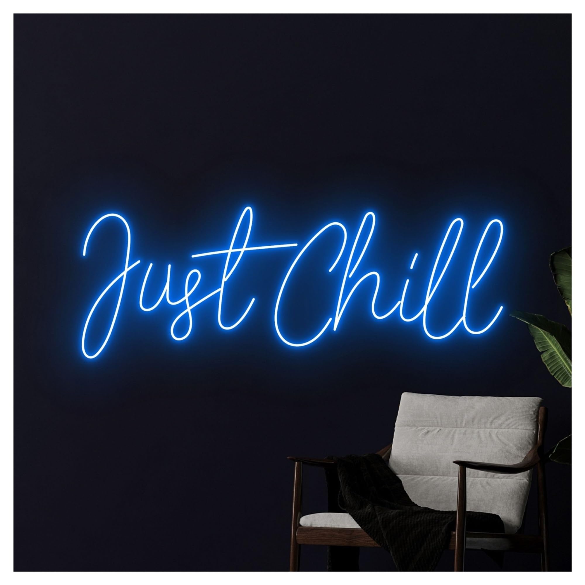 XENITE Luces Art Decoration Christmas Letrero De Neón Just Chill Con Luz LED Regulable Para Tienda, Sala De Estar, Dormitorio, Bar, Club, Fiesta, Decoración De Pared, 45cm