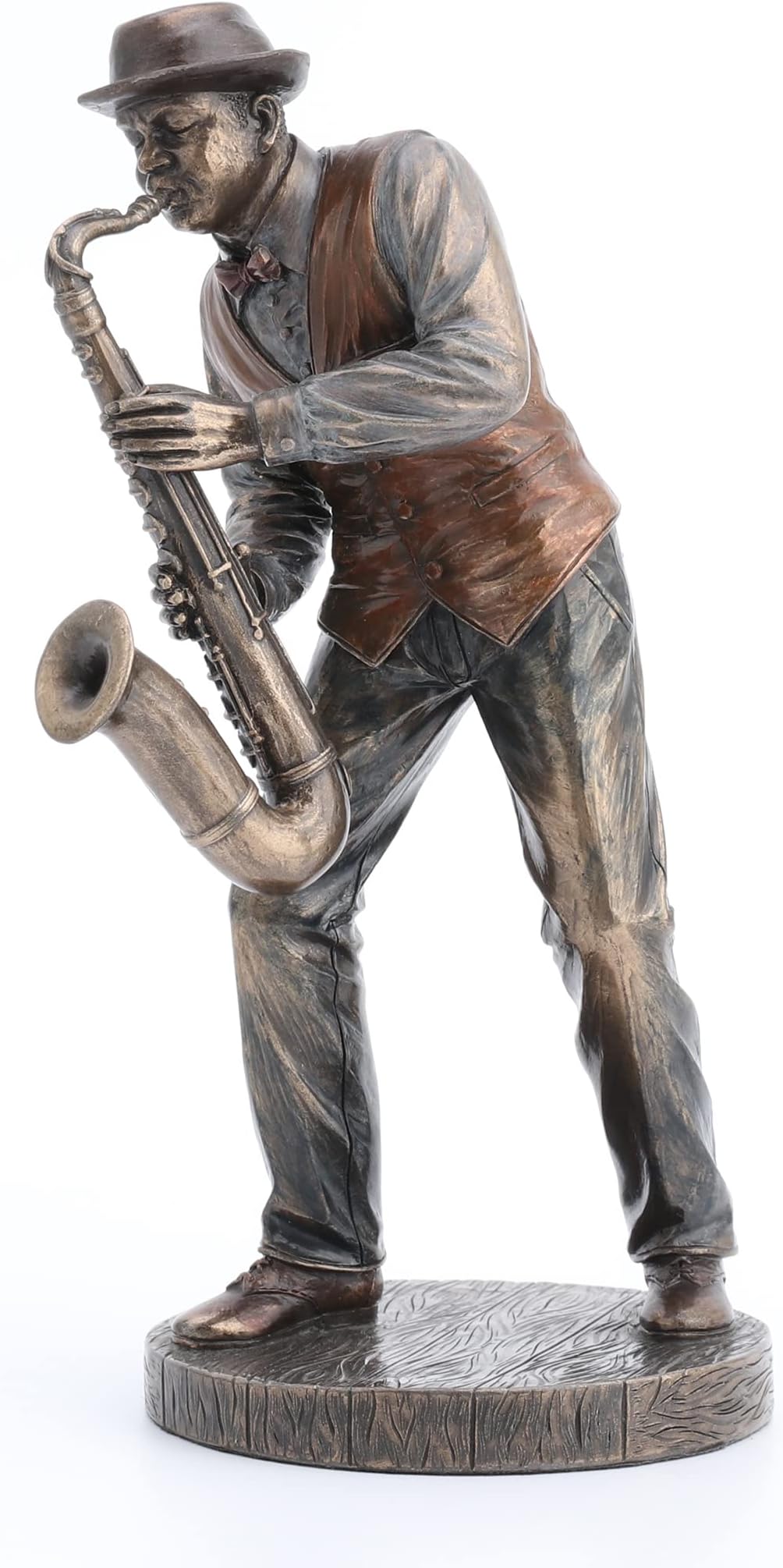 Veronese Design 7 1/4" Jazz Band Saxophonist Resin Figurine Bronze Finish