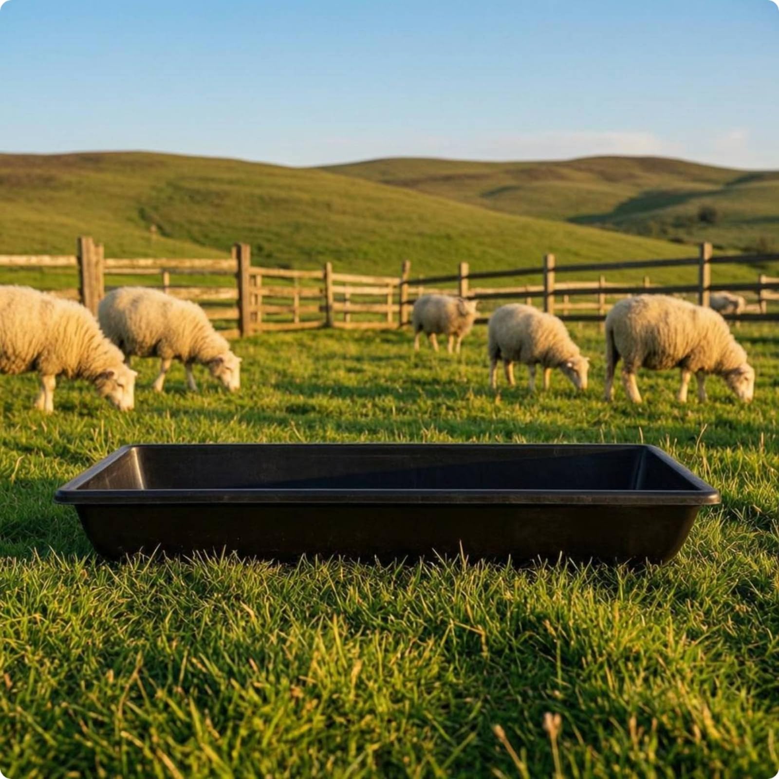 harayaa Comedero para Ganado Tolva de Alimentación Rectangular Recipiente para Animales con Material y Superficie Lisa Adecuado para Ovejas Cabras Vacas Caballos Ciervos