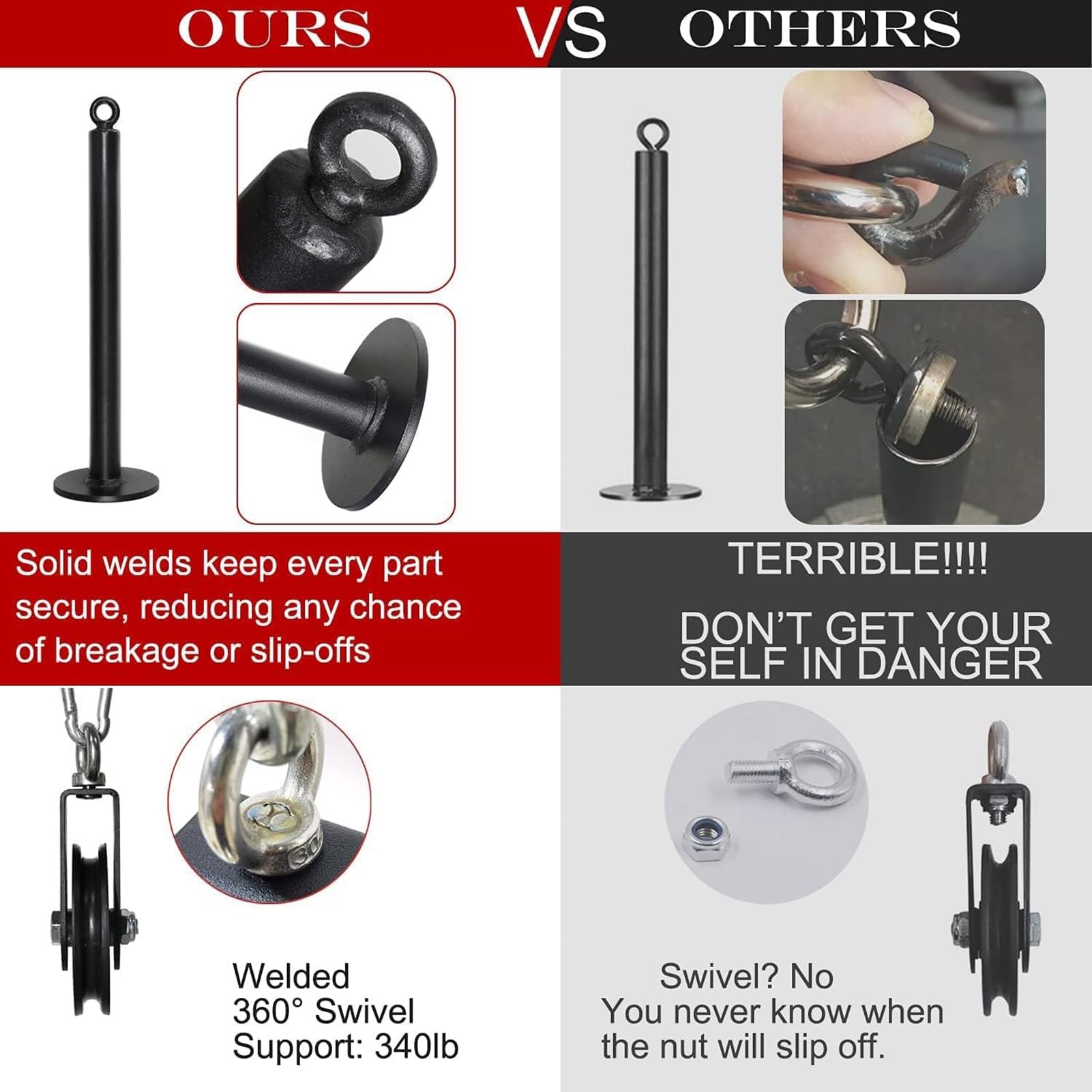 Sistema Di Pulegge For Palestra, Sistema Di Pulegge For Allenamento Tricipiti For Trazioni LAT, Curl Bicipiti, Tricipiti, Spalle, Schiena, Allenamento Avambracci, Sistema Pulegge Con Cavi Squat Rack