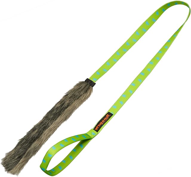 Tug-E-Nuff Durable Dog Tug Toy Chaser with Extra Long Handle | Ideal for Interactive Dog Training and Dogs of all Ages | Made of Faux Fur and Comes in 4 Colours | 47 x 11 inches in Size