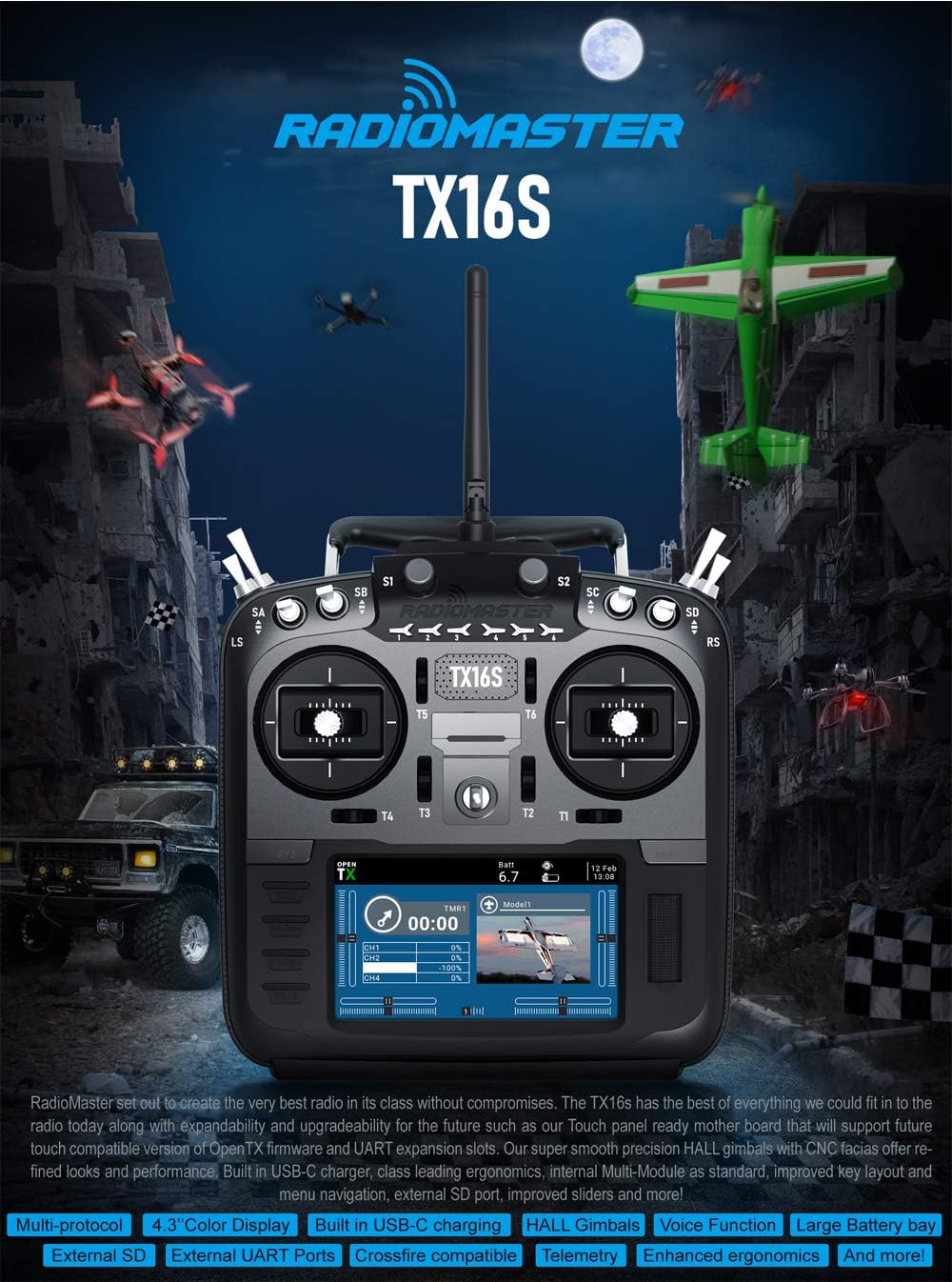 RadioMaster TX16S Hall Sensor Gimbals V3 TBS Crossfire Micro TX V2 2.4G