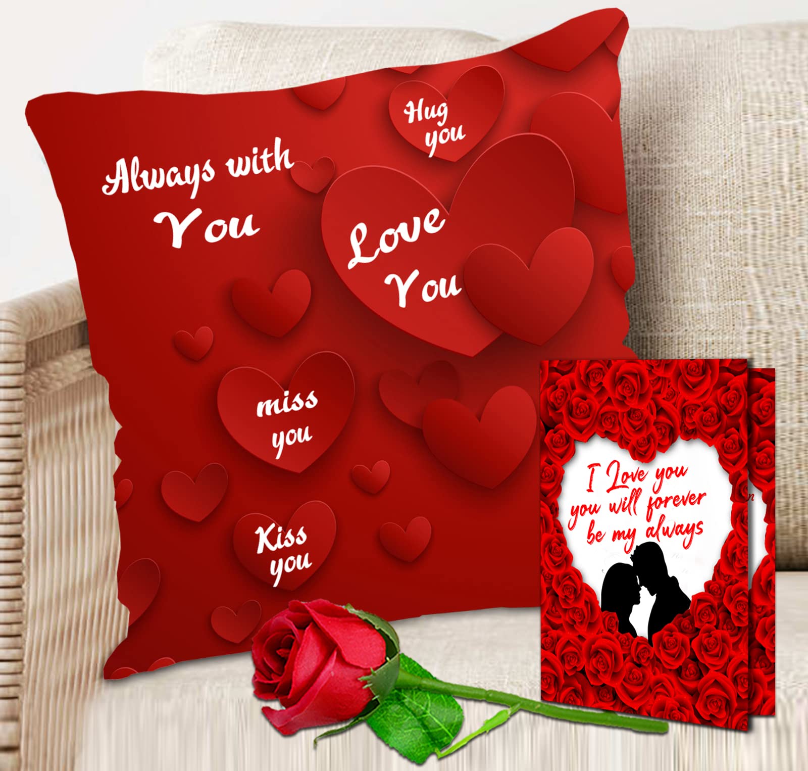 ME & YOU Romantic Love Gift for Boyfreind/Girlfriend|Valentine's Day Gifts for Lover|Rose Day, Propose Day Gift|Anniversary, Birthday Gift|Valentine's Week Day Gift|Printed Cushion(12 * 12ich)|-picture-36