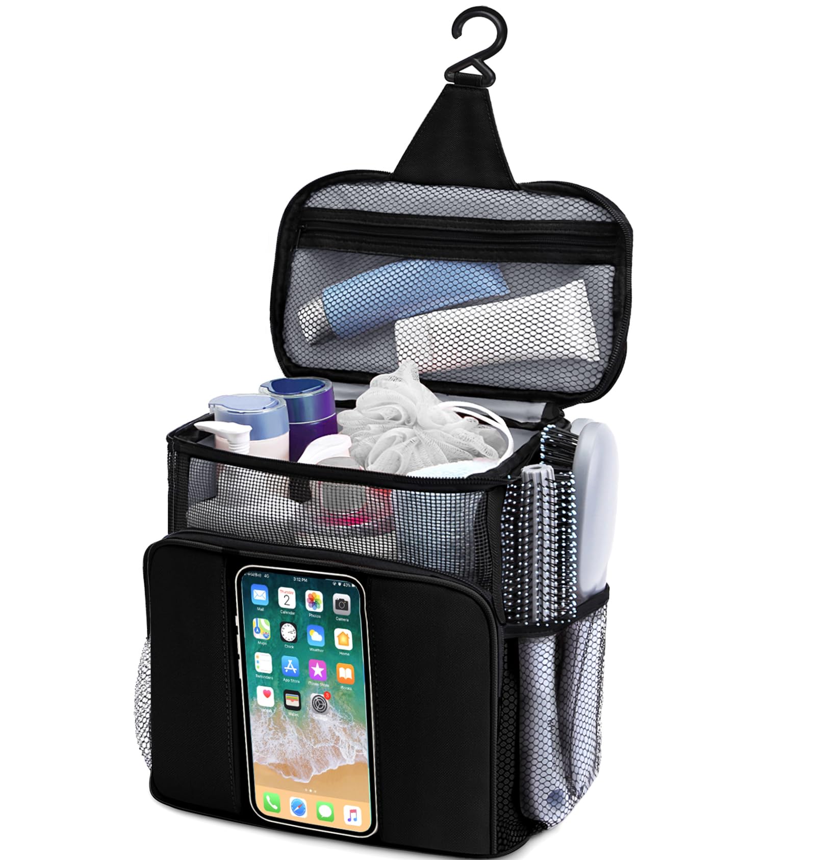 Dorm Room Essentials for Guys, Quick Dry Mesh Shower Caddy, Travel Toiletry Bag for Men and Women, Travel Cruise Camping Essentials 2025, Large Makeup Organizer for Full-Sized Toiletries Gifts for Men