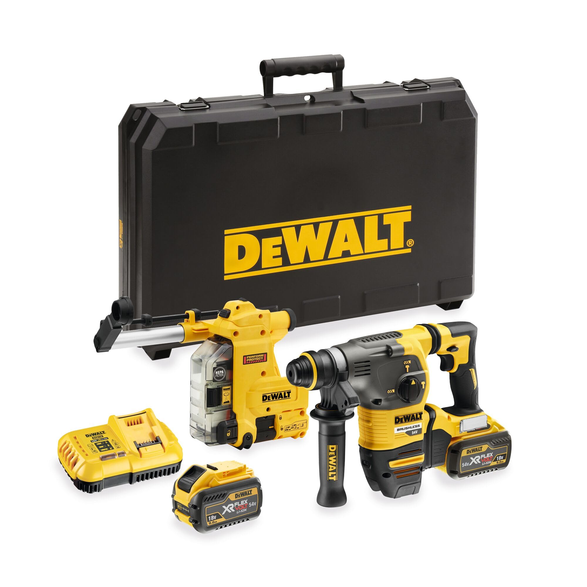 DeWALT DCH335X2-QW Akku-Kombihammer SDS-plus, 54V, Schwarz/Gelb
