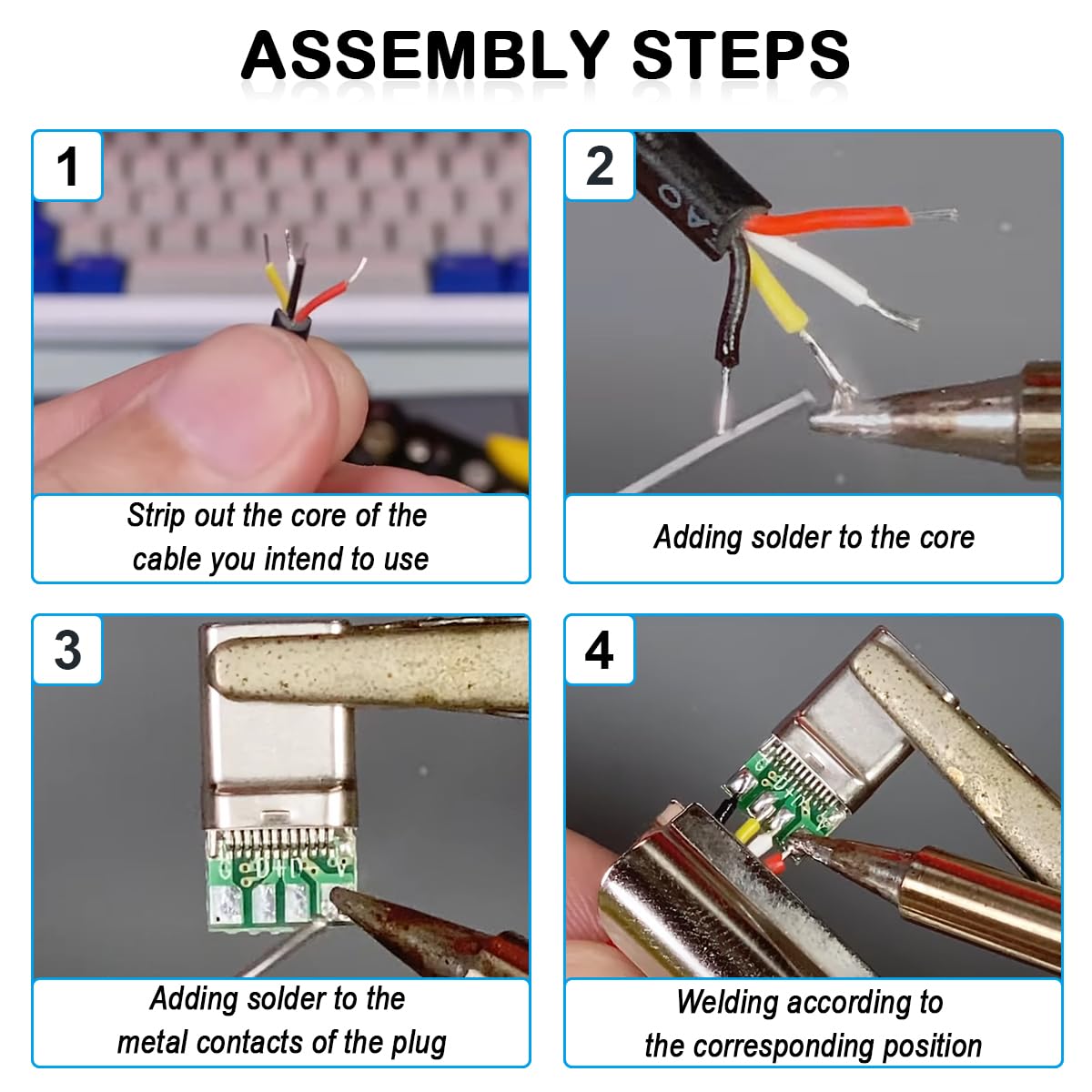 20PCS USB 3.1 Type-c Femmina Maschio a saldare Cavo Plug Connector PCB Board, DIY 3A 4 Pin USB 3.0 Type A 24Pin USB 3.1 Type C Maschio e Femmina Plug Socket Connector PCB Board Module