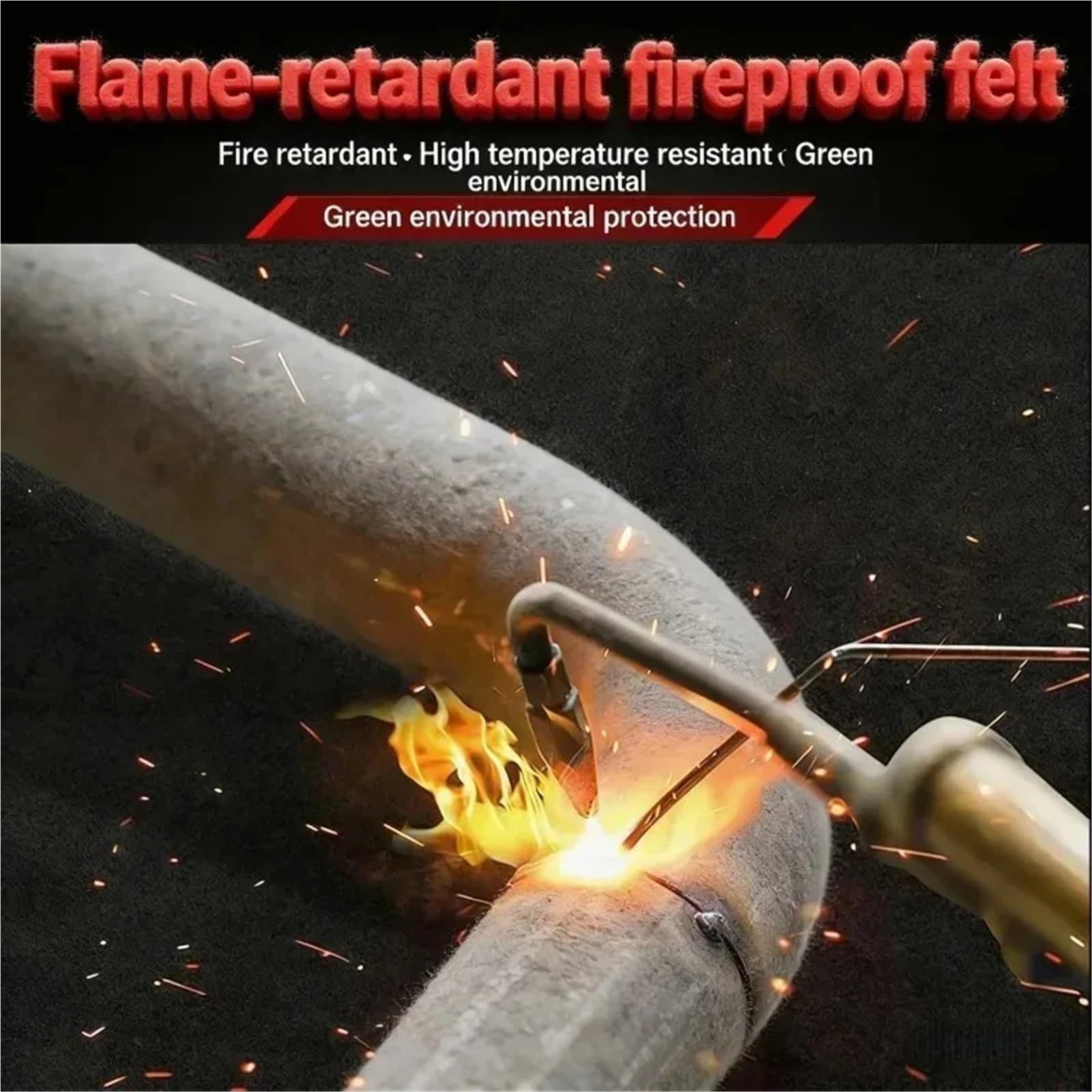Fiberglas-Schweißdecke, flammhemmende Matte, Anti-Heißfunkenschutz-Pad, hochtemperaturbeständiger Schweißschutz for den industriellen Einsatz für Grills und Industrie