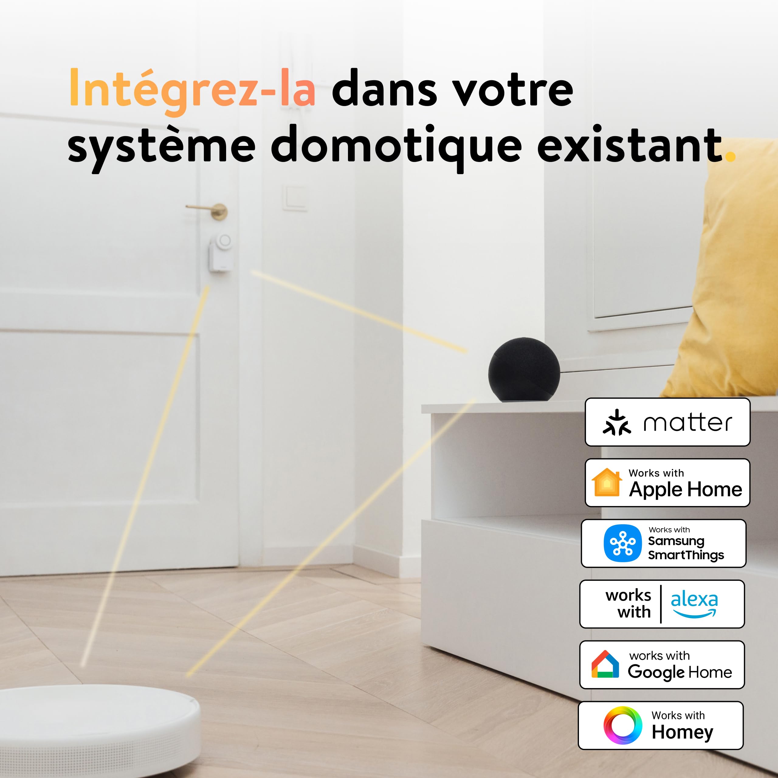 Nuki Smart Lock Go (2025) avec Bluetooth & Matter, serrure connectée transformant votre smartphone en clé, installation facile sans changer de cylindre – Smart Lock avec Keypad