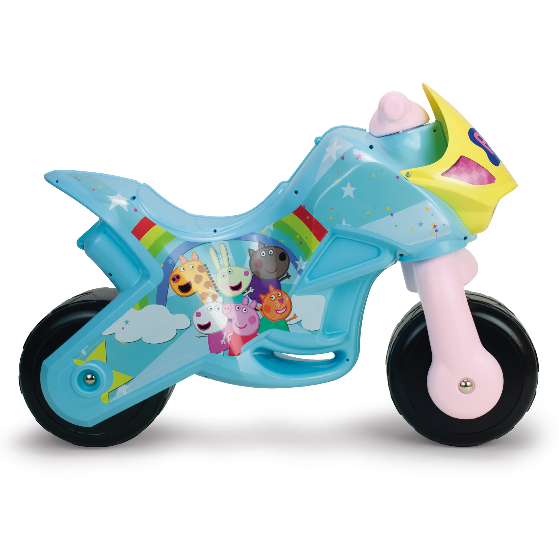 Jeździk dla dzieci 1-3 lata - Motocykl do biegania dla niemowląt Twin Dessert Peppa Pig - Moto Zabawka dla dziewczynek i chłopców - Szerokie koła - Stabilny Lekki Ergonomiczny - INJUSA