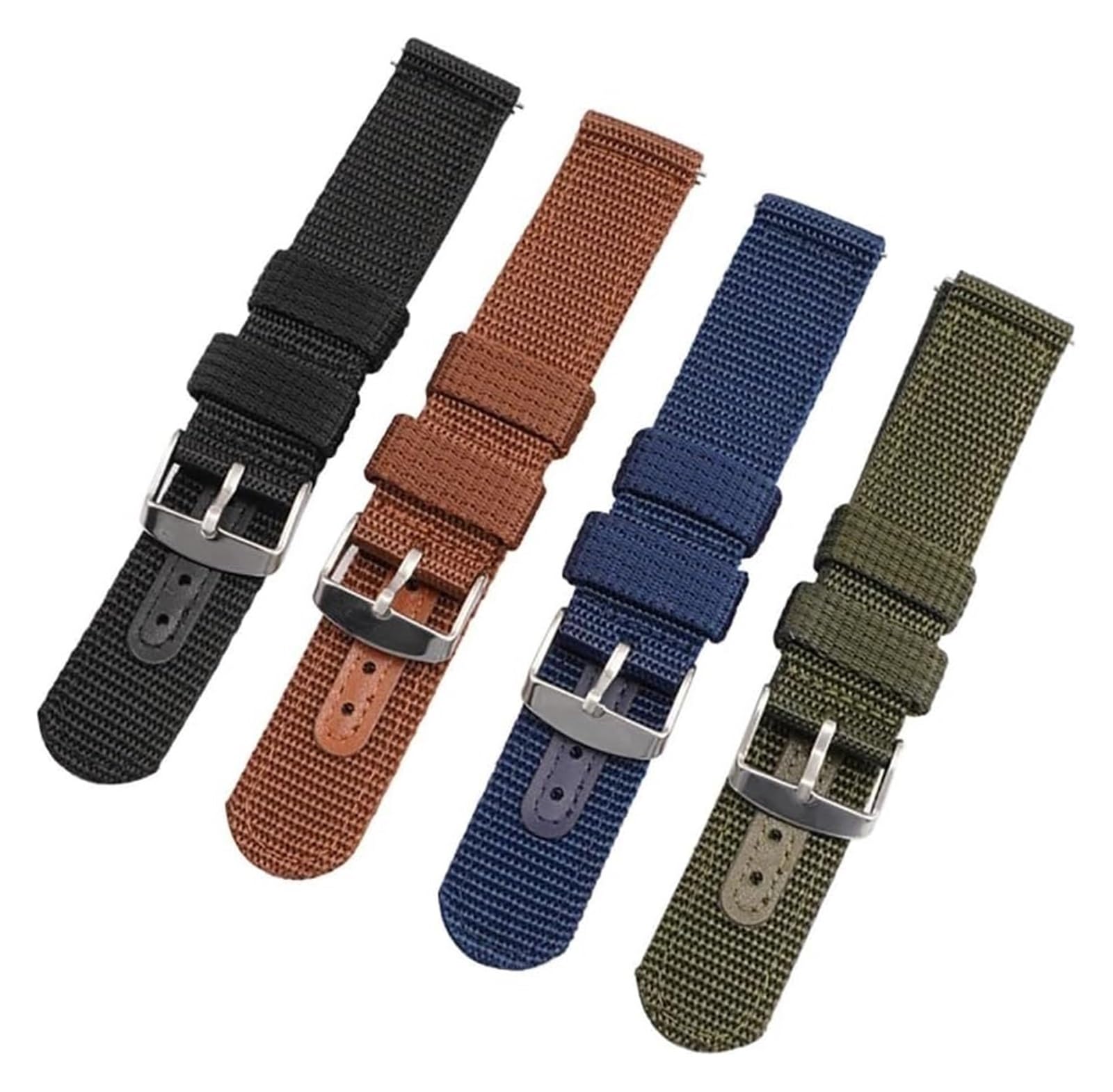 Remplacement du bracelet de la montre intelligente Bracelet de montre en nylon 18/20/22/24 mm, en toile à dégagement rapide, bracelet de montre de sport universel