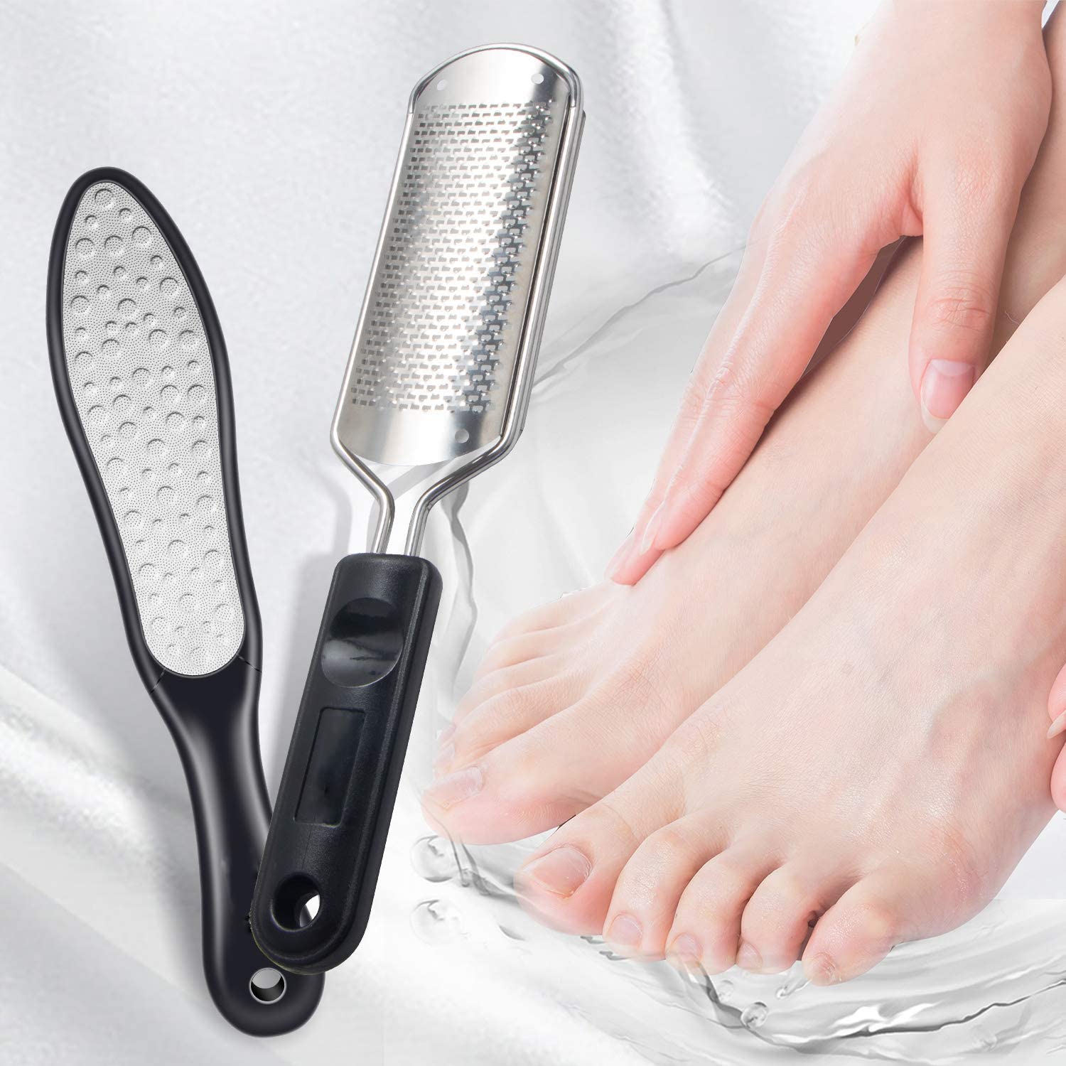 2PCS Professional Pedicure Rasp Foot File Cracked Skin Corns Callus Remover for Extra Smooth and Beauty Foot