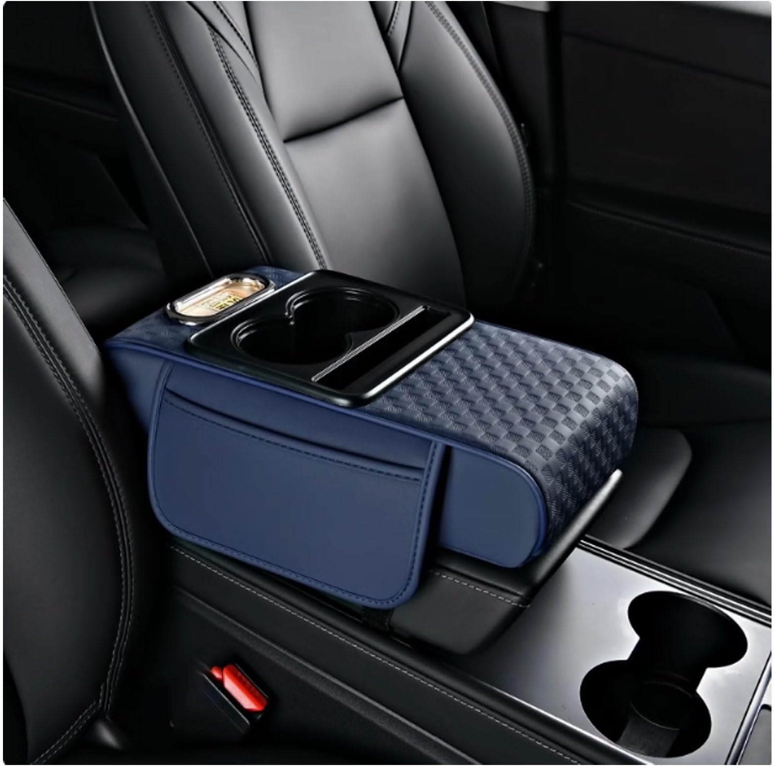 Car Arm Rest Cushion for BMW X1 iX1 U11 2022-2025, Center Console Pillow Car Armrest Pad Trucks with Cup Holder, Pad Storage Bag(Blue)