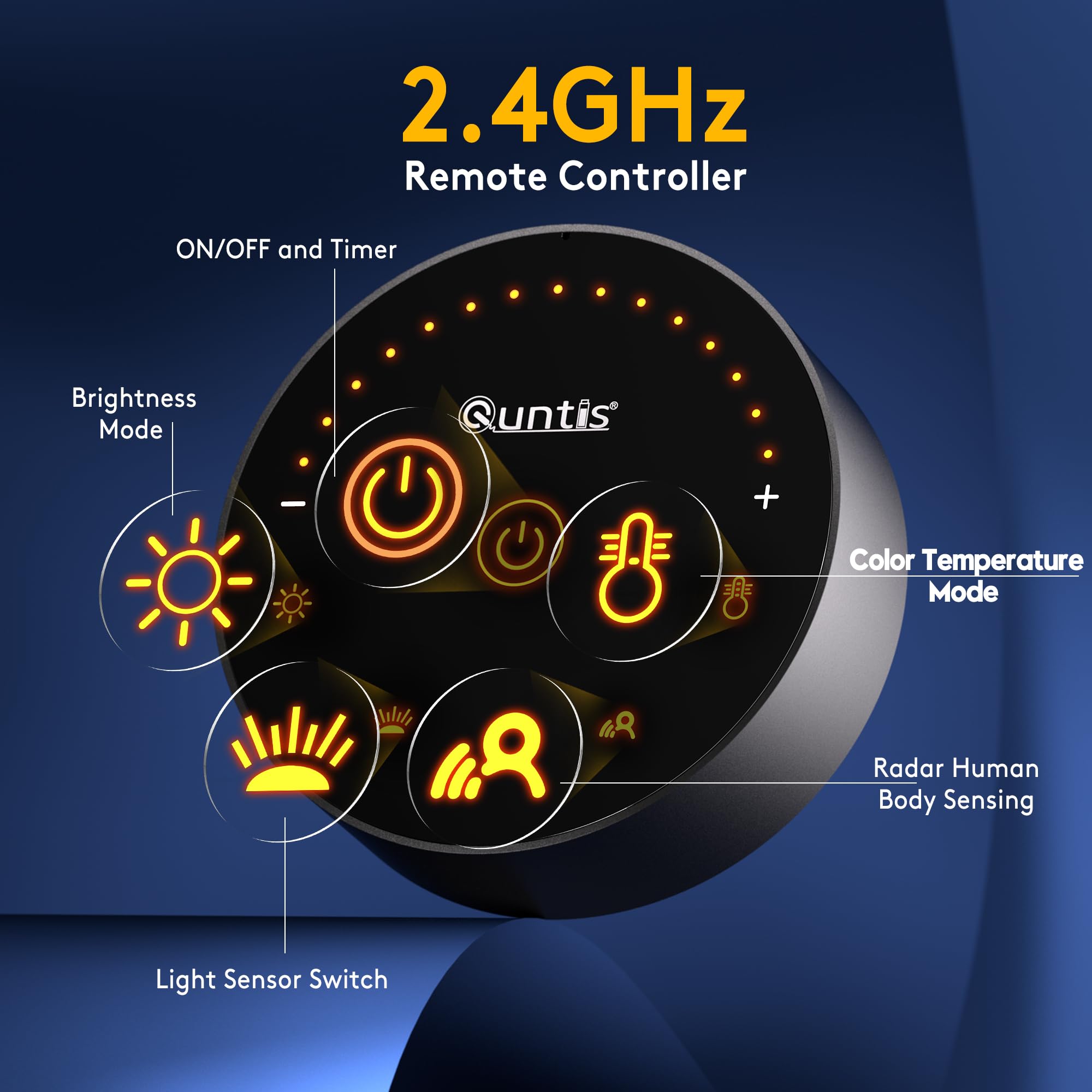 Quntis Lampka do monitora z czujnikiem radarowym i automatycznym ściemnianiem, automatyczne włączanie/wyłączanie i wyłącznik czasowy, 52 cm lampka do monitora z pilotem