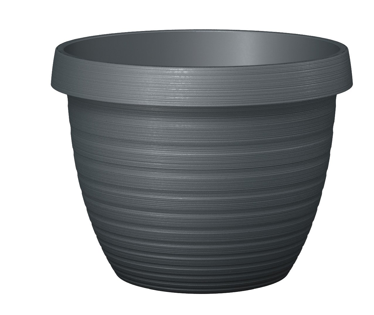 Scheurich Country Star - Macetero de plástico, color gris metálico, 25 cm de diámetro, 18,6 cm de alto, 5 litros de volumen