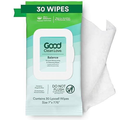 Good Clean Love Rebalance - Toallitas femeninas, apoya la salud vaginal de forma natural y reduce el olor, hidratante y limpiador, producto de